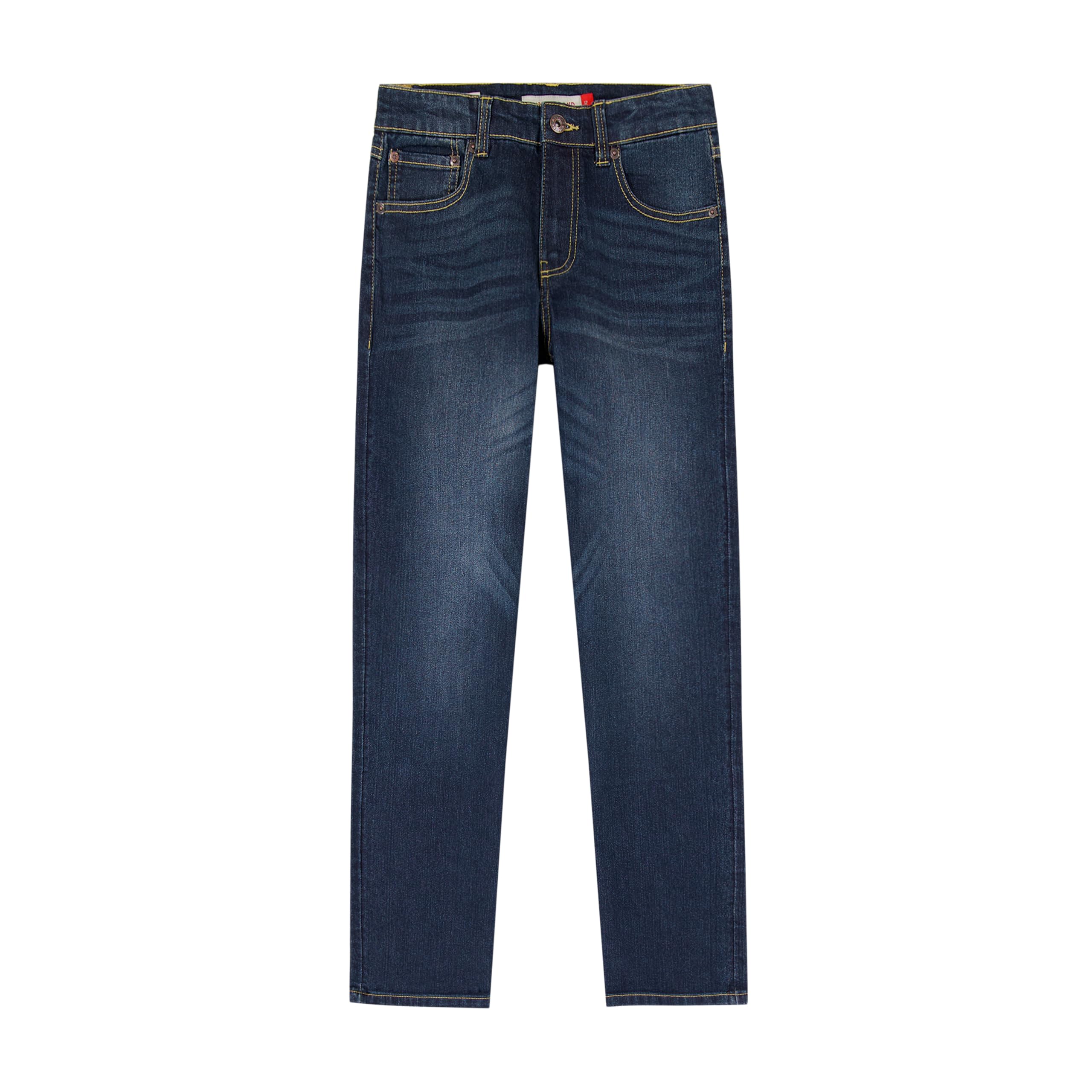 Lucky Brand Boys' Loose Fit Stretch Denim Jeans, 5-Pocket Style, Zipper Fly & Button Closure
