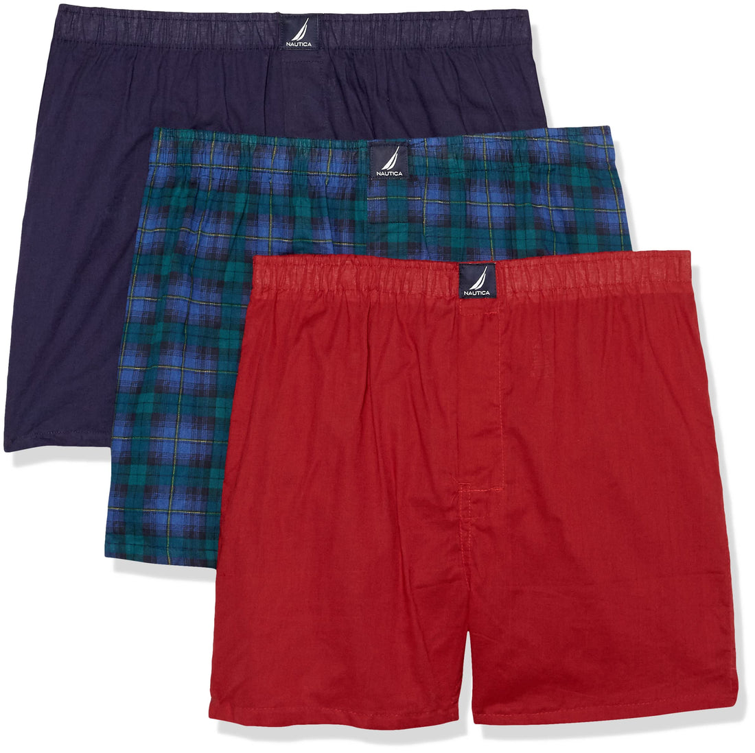 Nautica Men's Classic Cotton 3-Pack Woven Boxers