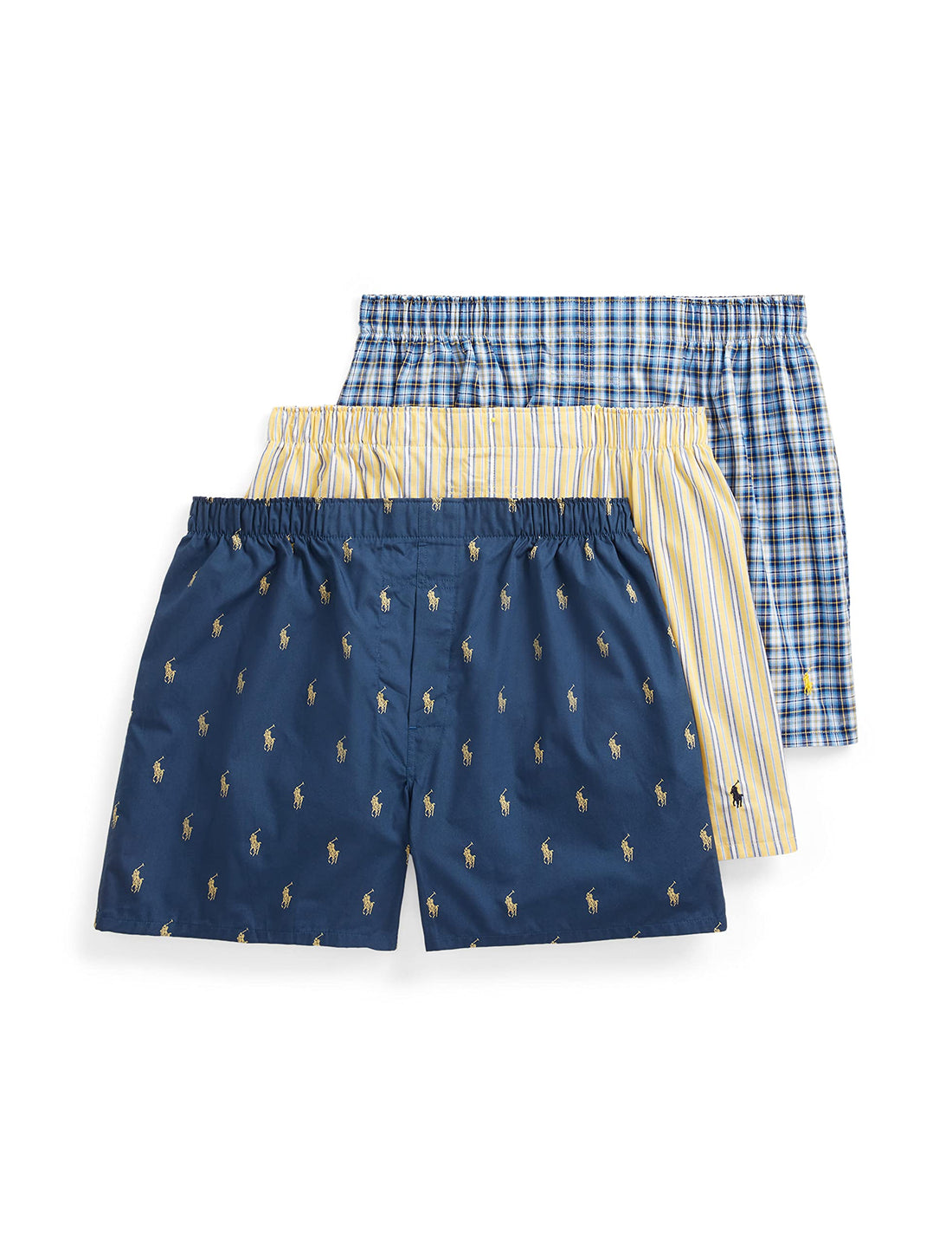 POLO RALPH LAUREN Underwear Boxers Pack, 3-Pack, Classic Fit Cotton Woven Men's Underwear, (Big & Tall Availble)
