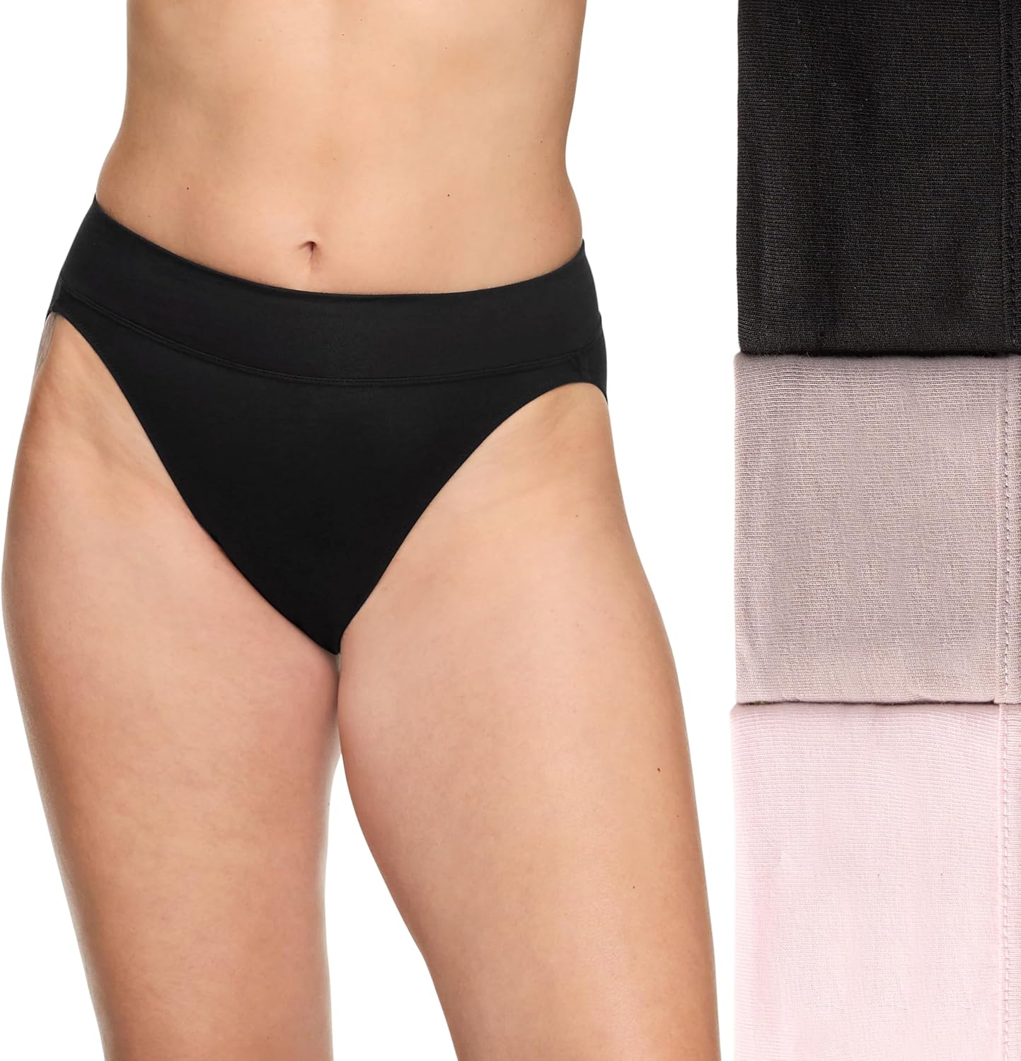 Warner's Women's No Pinching No Problems Dig-free Mid-waist 3-pack Hi-cut Rt4403p