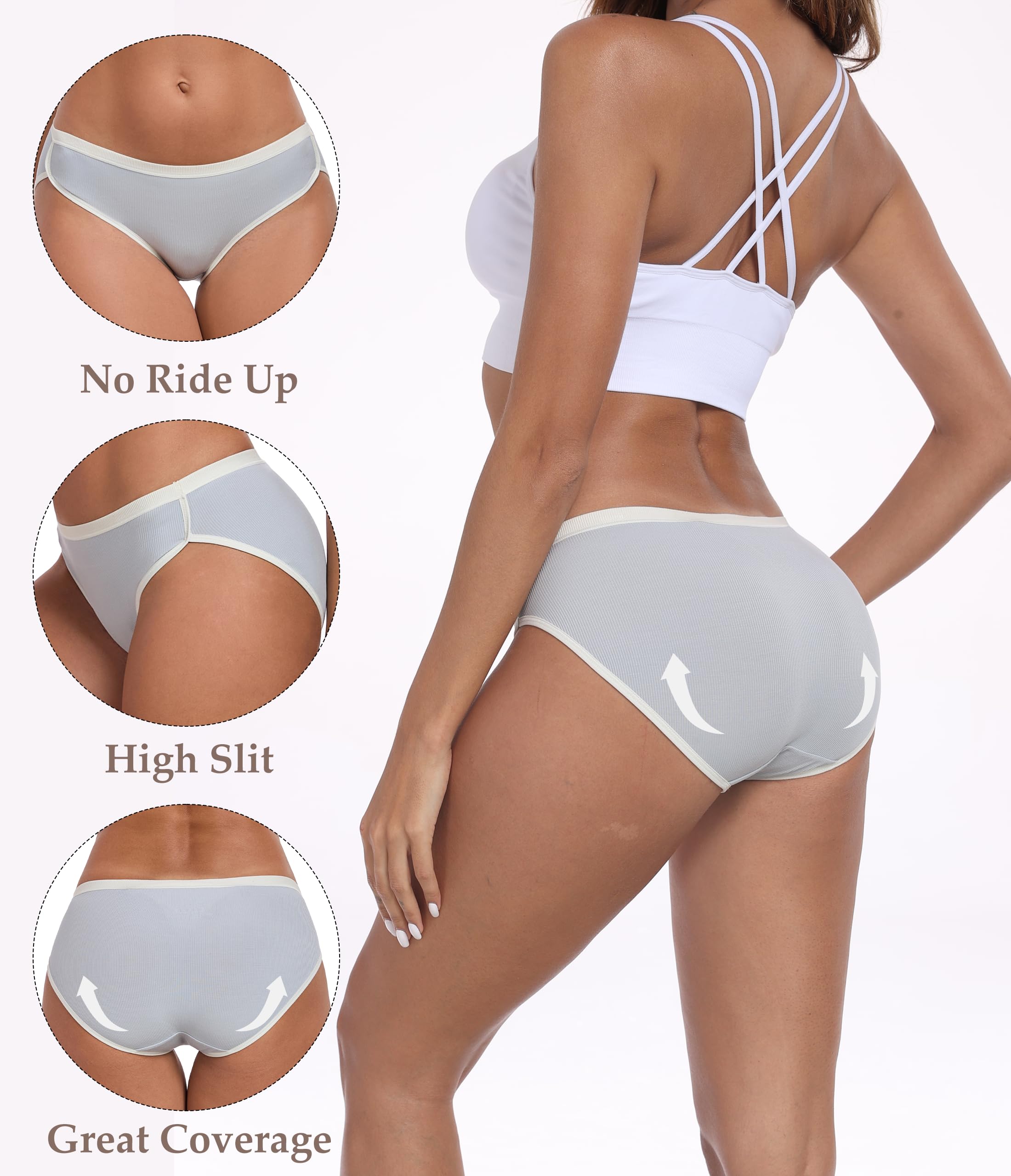 ANLIQI Women's Modal Underwear Microfiber Bikini Panties Women Soft Hipster