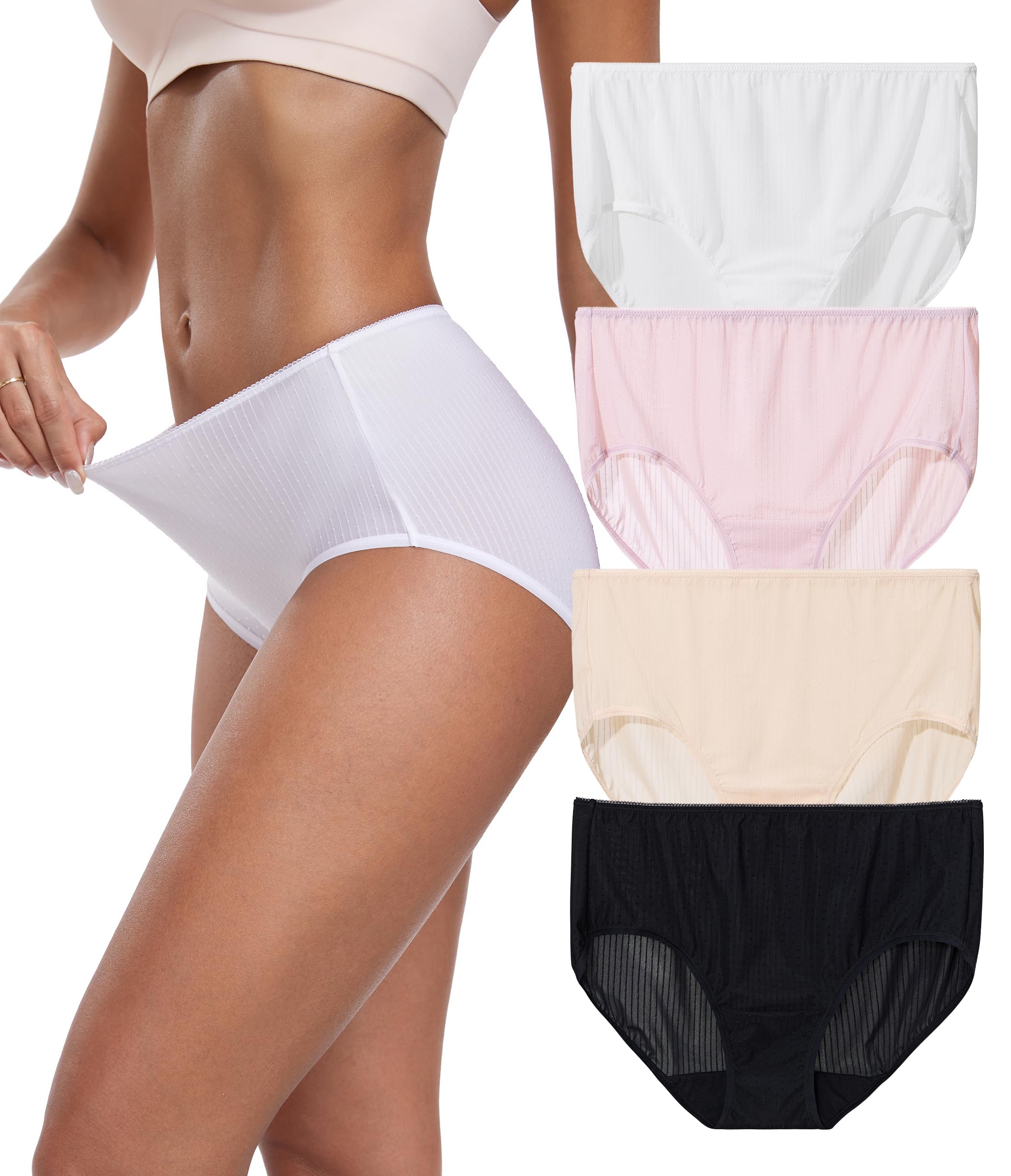 ANLIQI Quick Dry Underwear for Women Travel Panties Pack Hipster Panty Soft & Lightweight Bikini Brief Stay Fresh Undies
