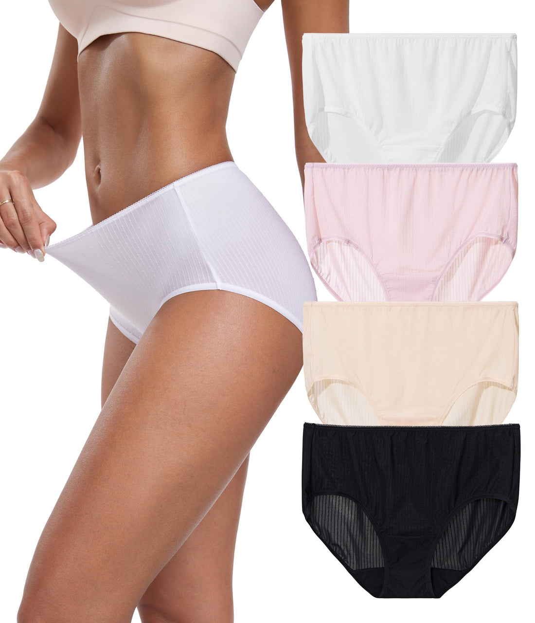 ANLIQI Quick Dry Underwear for Women Travel Panties Pack Hipster Panty Soft & Lightweight Bikini Brief Stay Fresh Undies