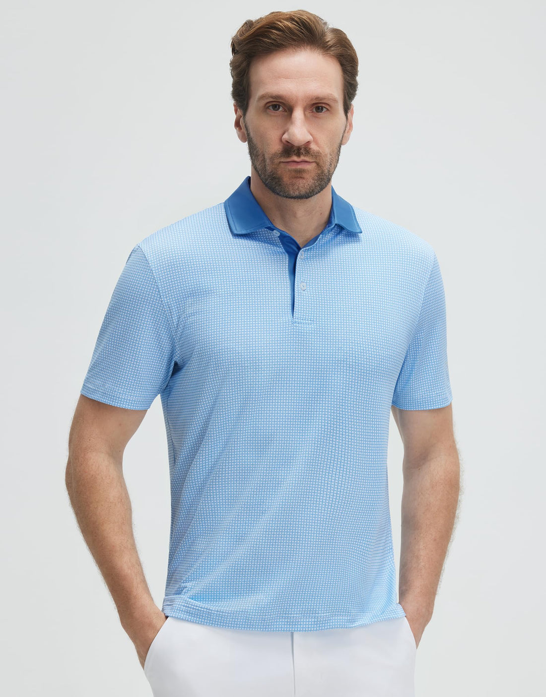 M MAELREG Golf Shirts for Men Short Sleeve Print Patterns Moisture Wicking Performance Lightweight Collared Mens Polo Shirts