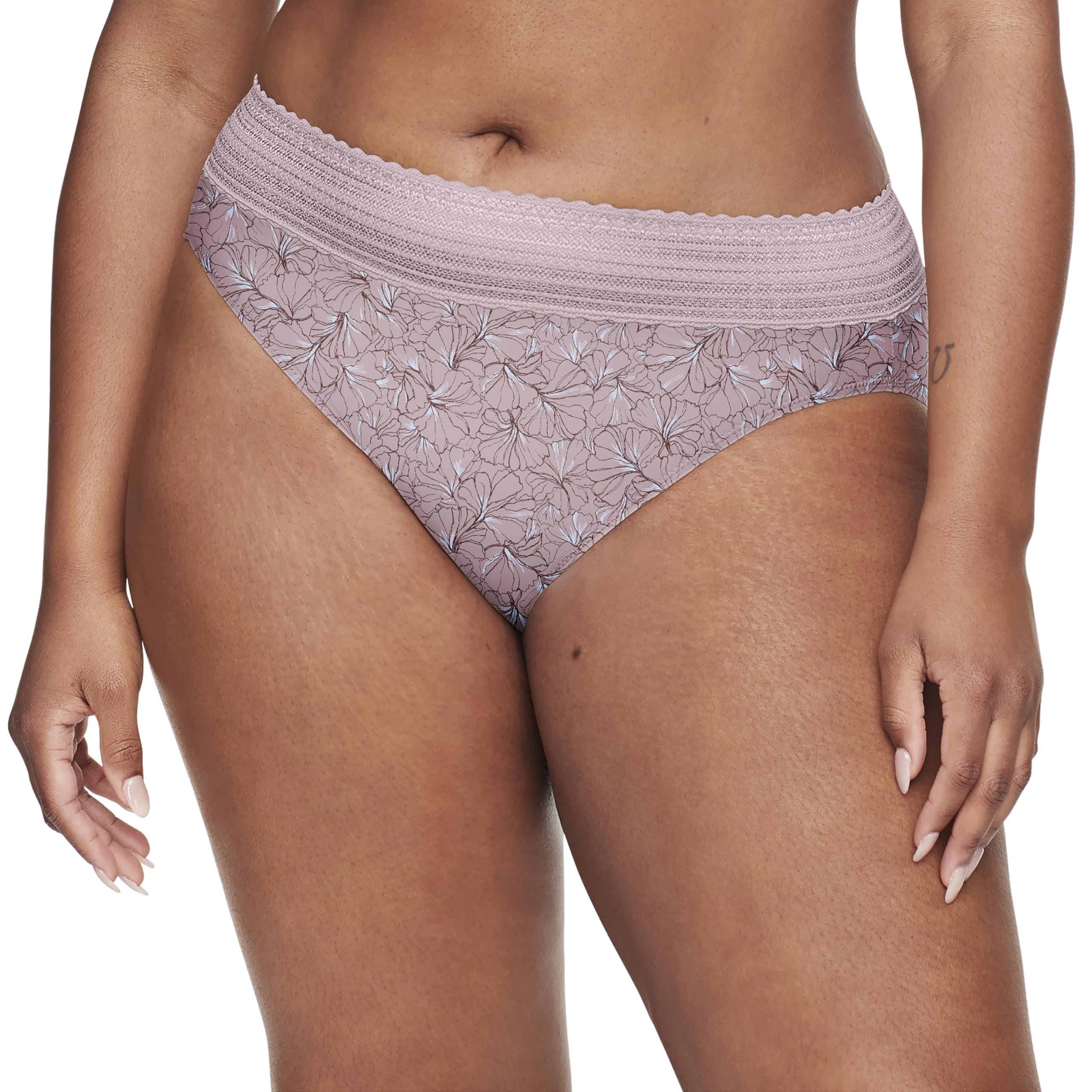Warner's Women's No Pinching, No Problems Dig-Free Comfort Waist with Lace Microfiber Hi-Cut 5109J