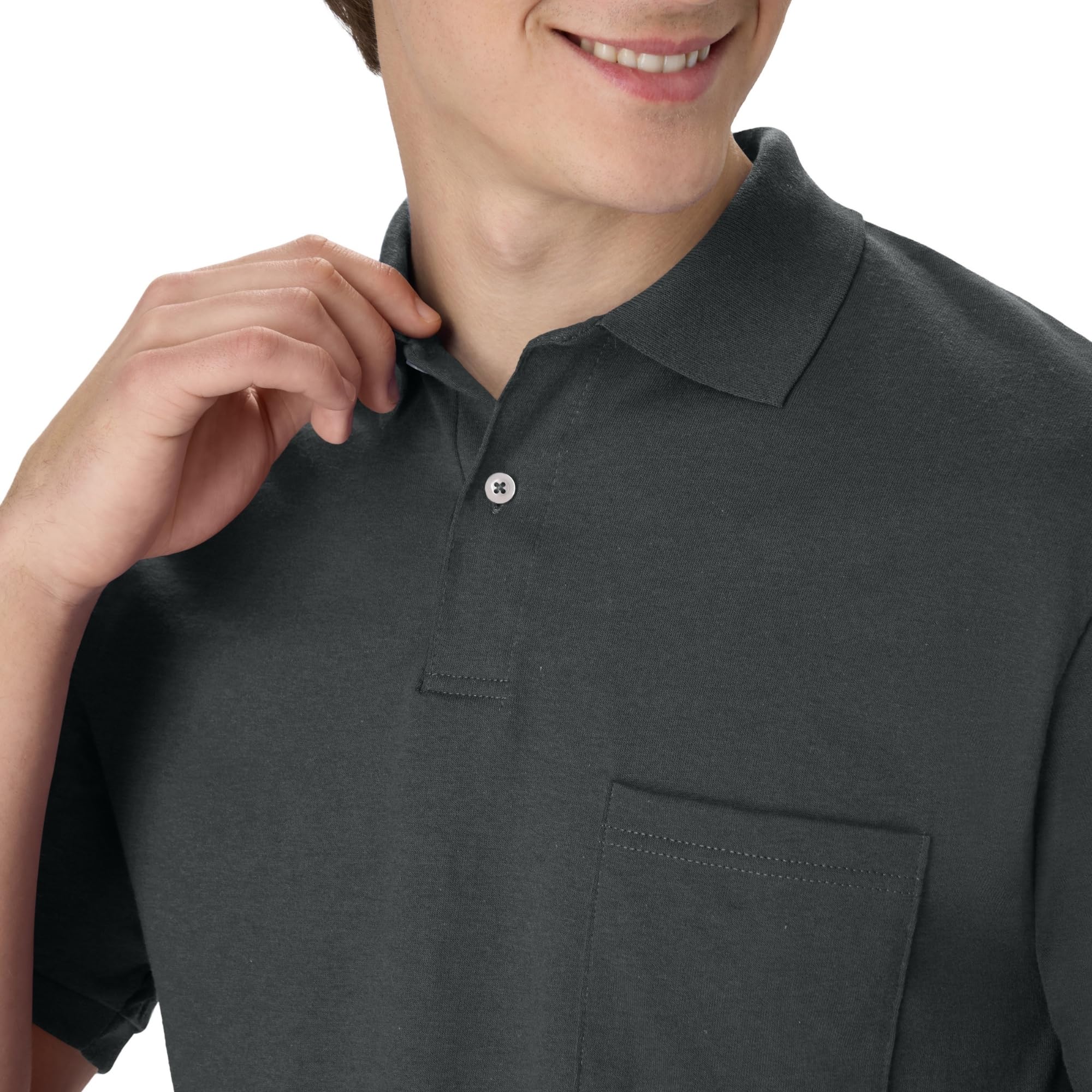 Hanes Men's Short Sleeve Jersey Pocket Polo (Pack of 2)