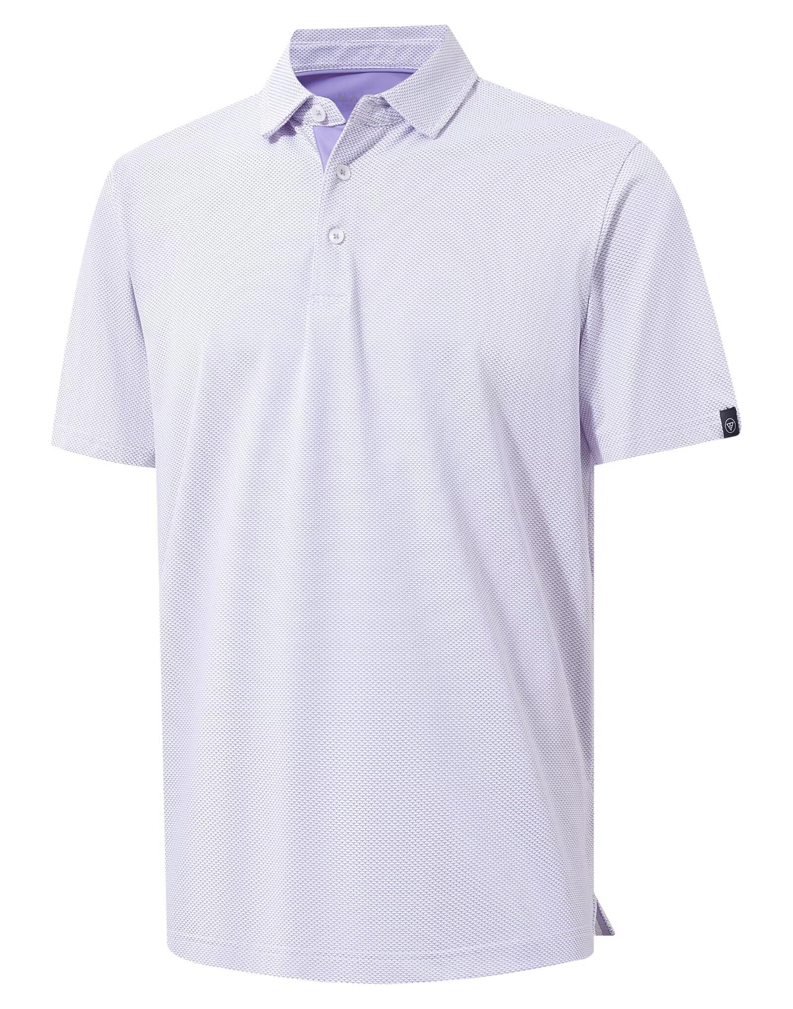 M MAELREG Mens Golf Shirts Short Sleeve Performance Moisture Wicking Dry Fit Collared Jacquard Polo Shirts for Men