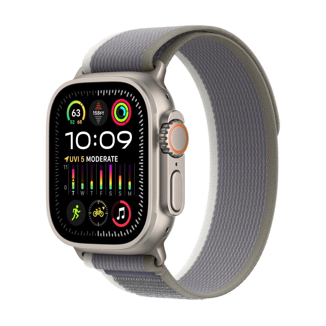 Apple Watch Ultra 2 [GPS + Cellular, 49mm] - Titanium Case with Blue Ocean Band, One Size (Renewed)