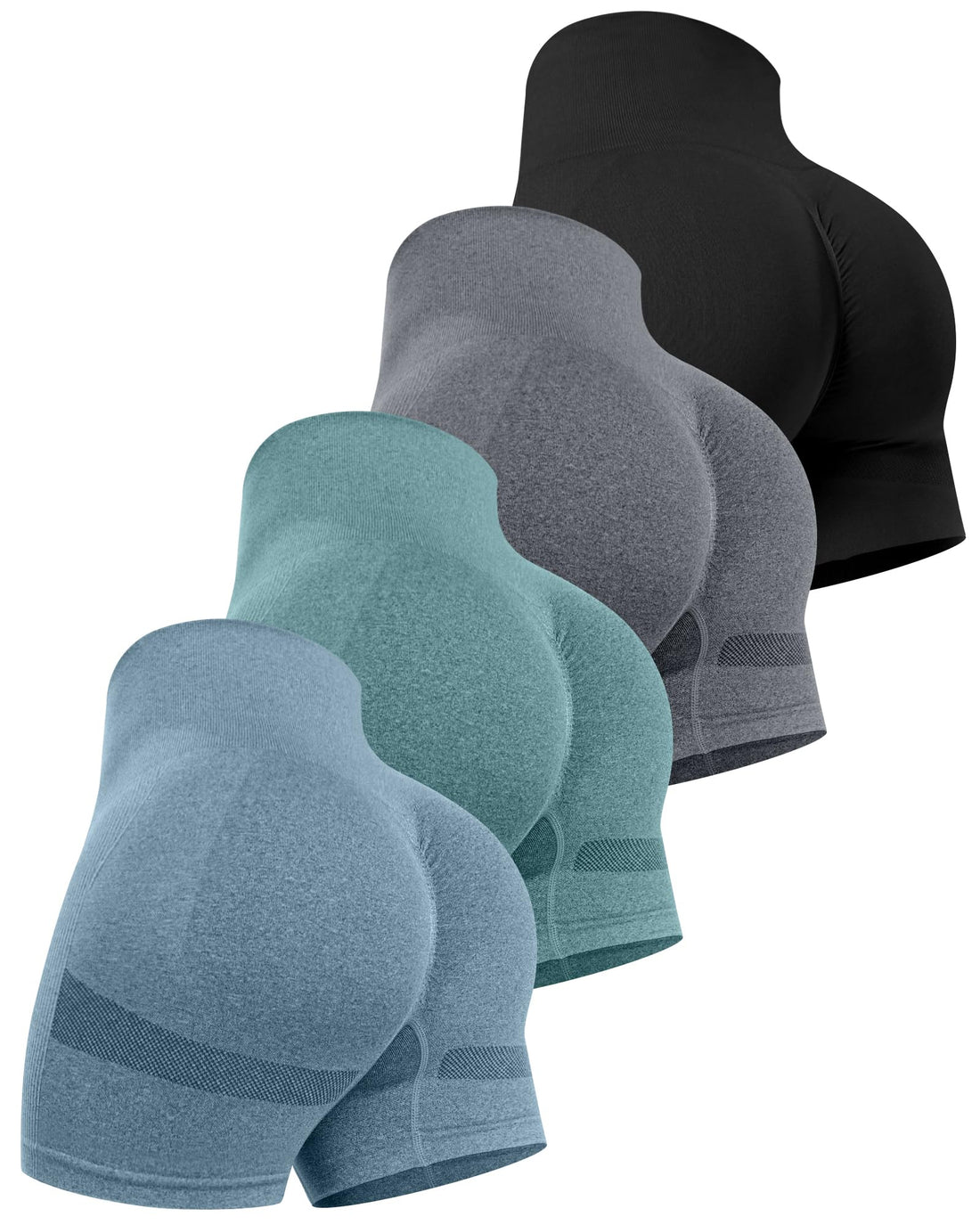 CHRLEISURE Workout Shorts Sets for Women, High Waisted Gym Butt Lifting Scrunch Butt Seamless Shorts