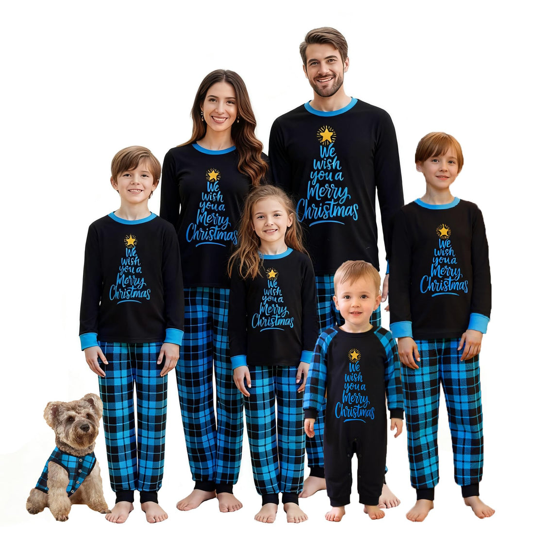 OAKFashion Christmas Family Pajamas Holiday Christma Pajama Family Matching Pjs Set Sleepwear Xmas Jammies