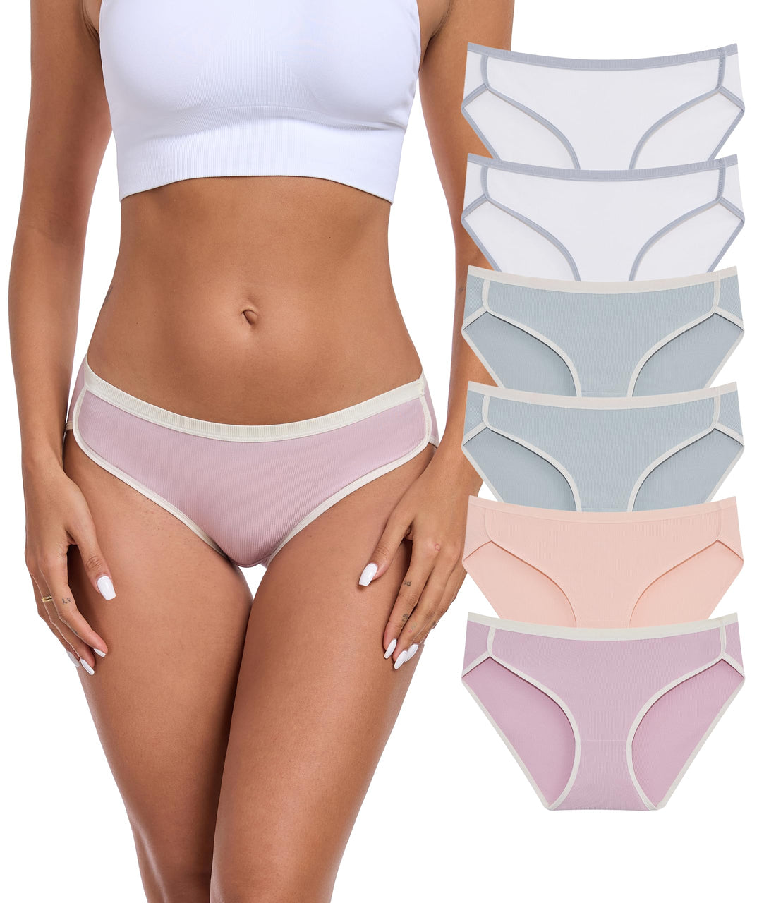 ANLIQI Women's Modal Underwear Microfiber Bikini Panties Women Soft Hipster
