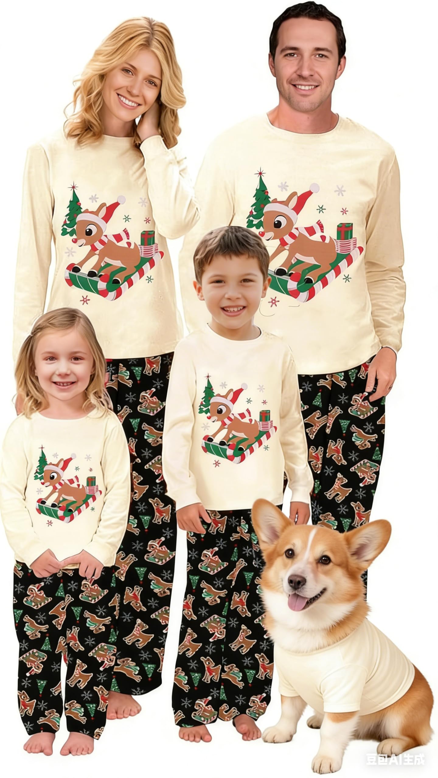 OAKFashion Christmas Pajamas for Family, Xmas Pajamas Family Christmas Pjs Matching Sets Holiday Nightwear Jammies