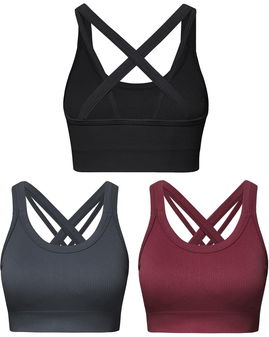 Sports Bras for Women HIigh Support, Criss-Cross Back Padded Strappy High Impact Sports Bras for Women Large Bust