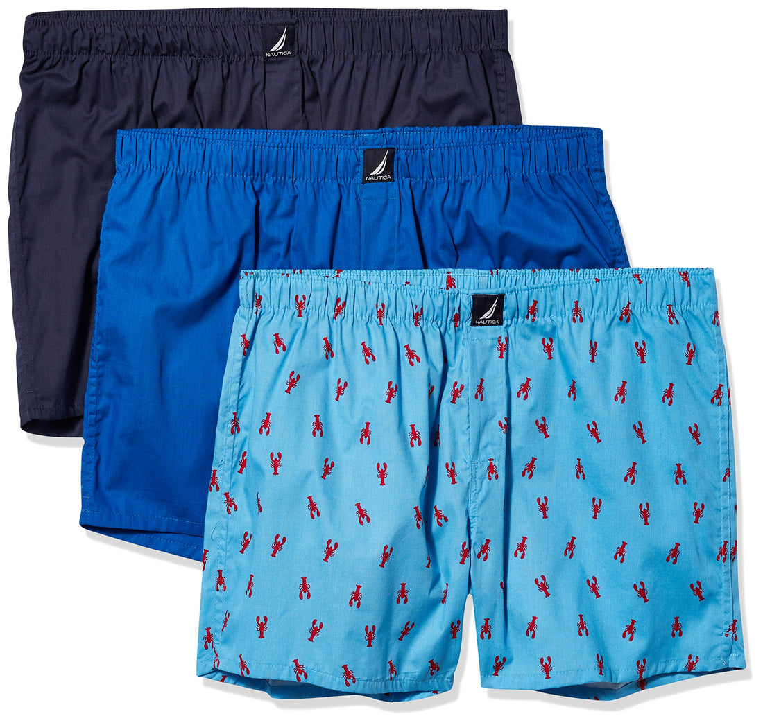 Nautica Men's Classic Cotton 3-Pack Woven Boxers