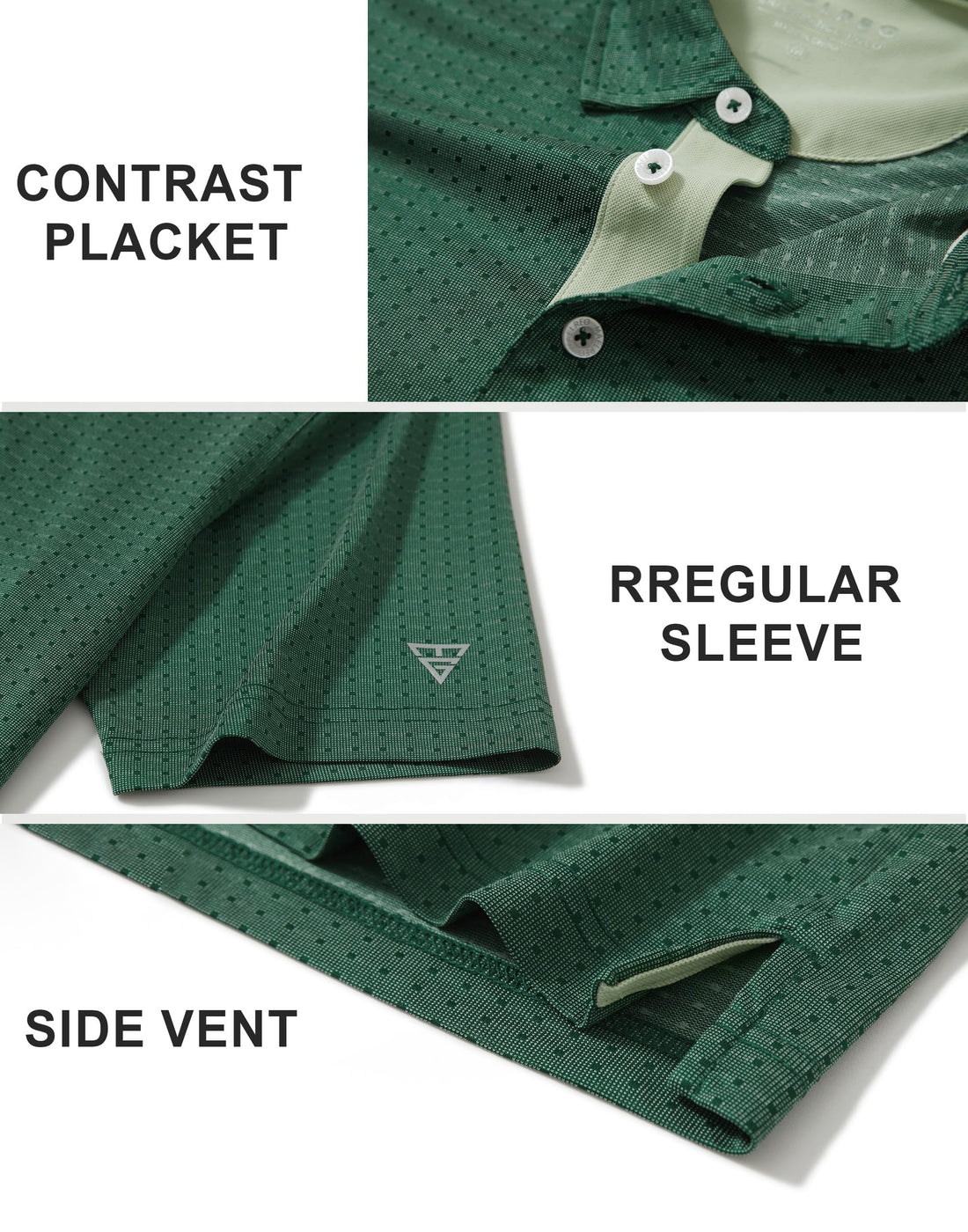 M MAELREG Mens Golf Polo Shirts Jacquard Ribbed Collar Performance Moisture Wicking Dry Fit Short Sleeve Golf Shirts for Men