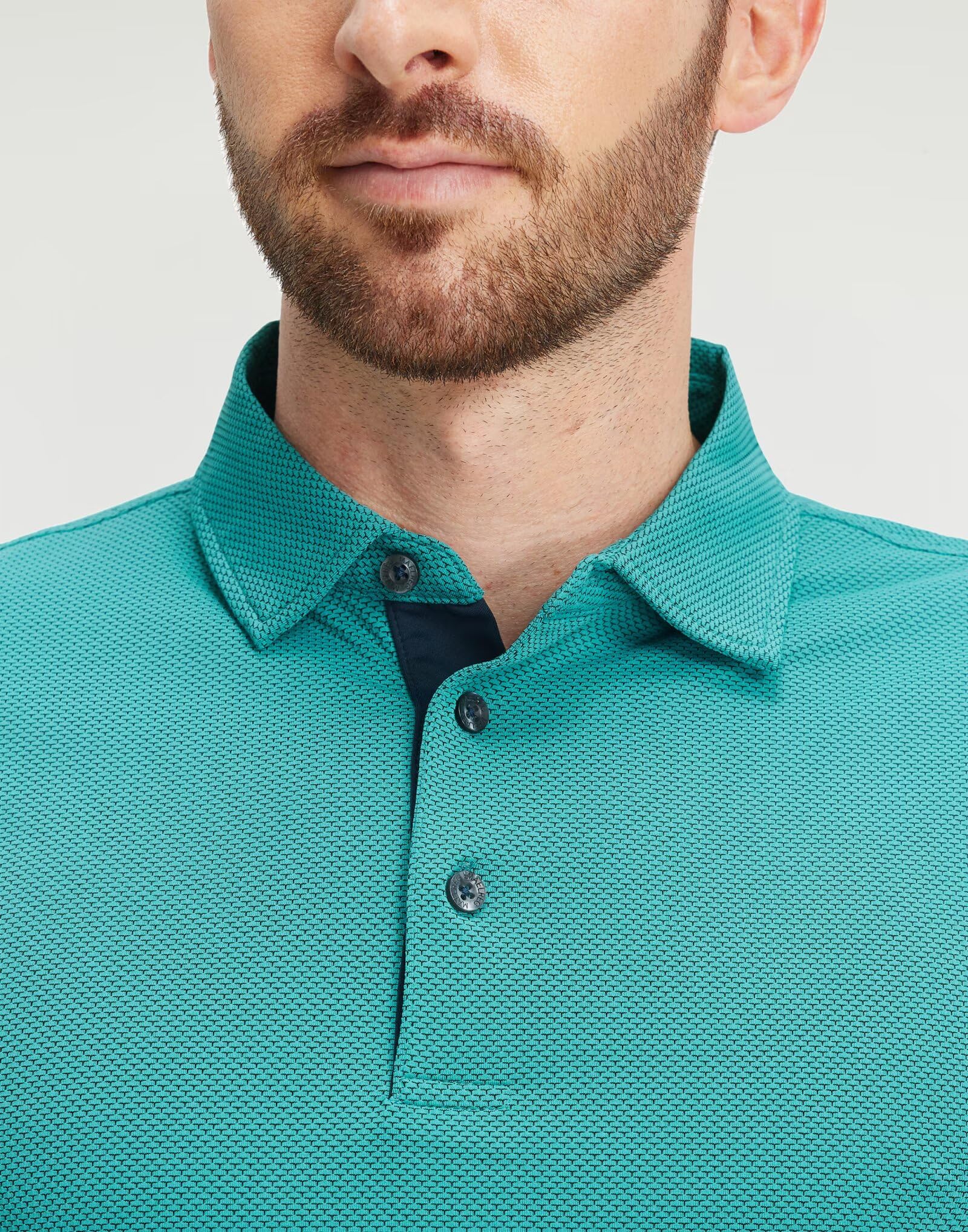 M MAELREG Mens Golf Shirts Short Sleeve Performance Moisture Wicking Dry Fit Collared Jacquard Polo Shirts for Men