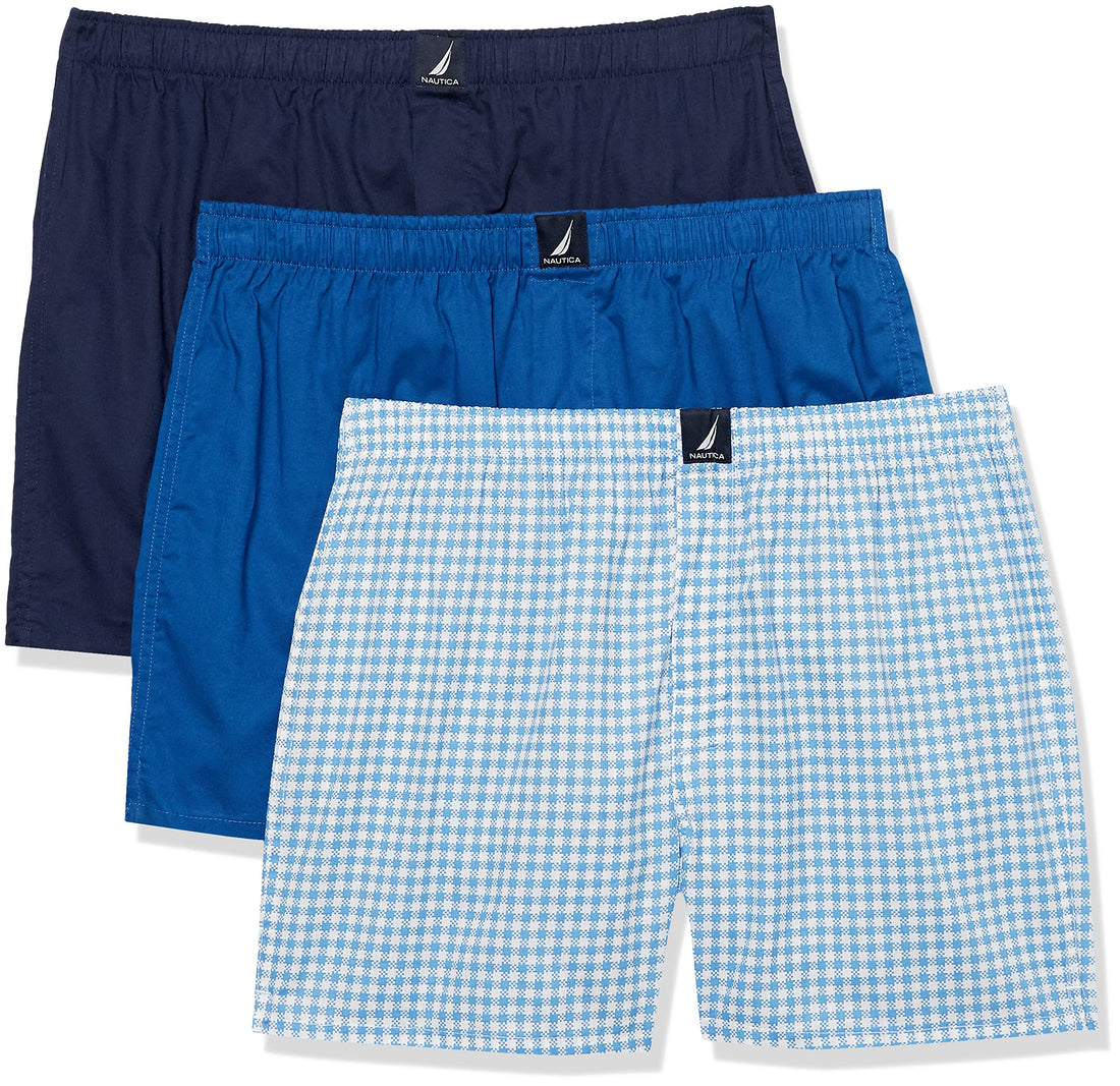 Nautica Men's Classic Cotton 3-Pack Woven Boxers