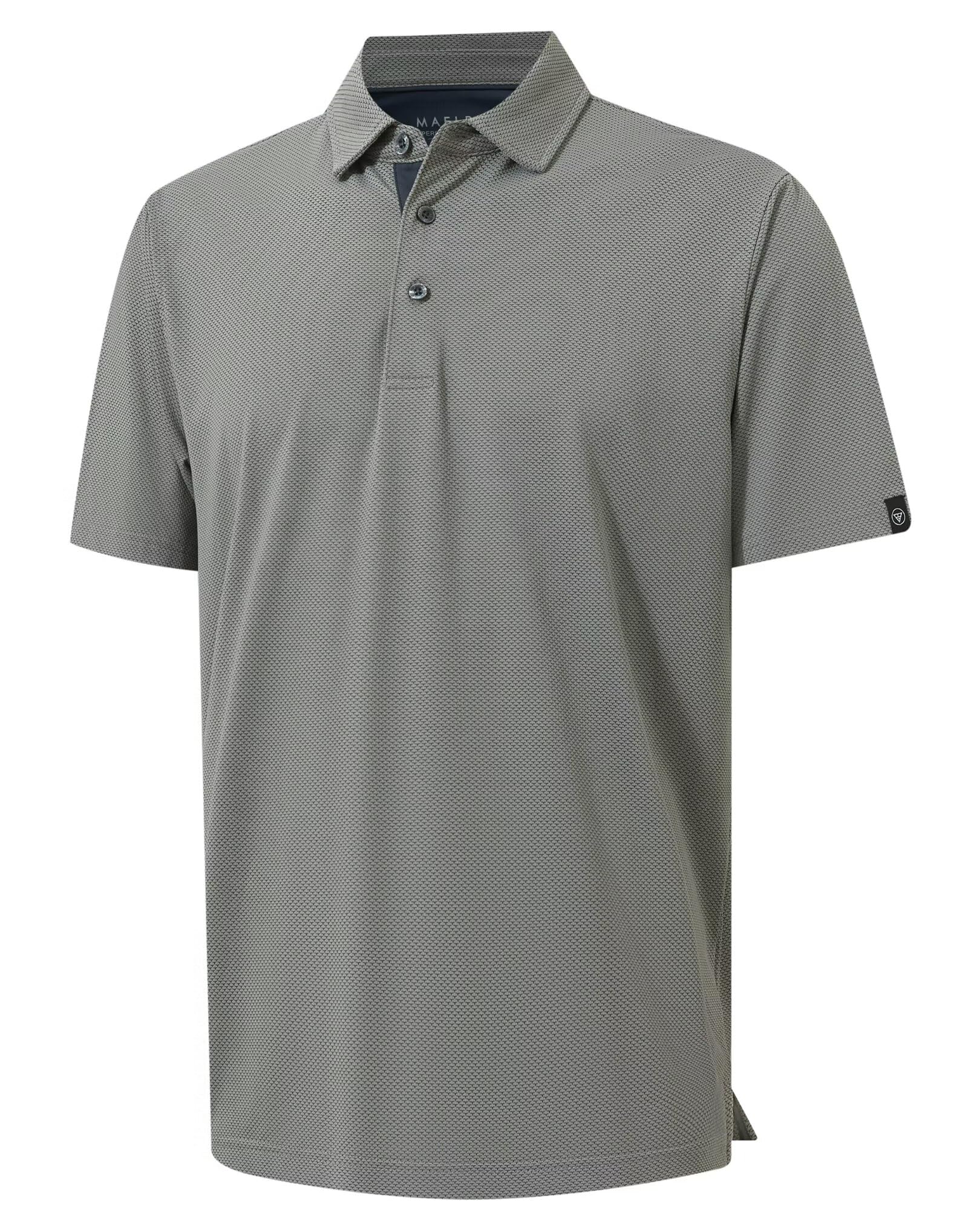 M MAELREG Mens Golf Shirts Short Sleeve Performance Moisture Wicking Dry Fit Collared Jacquard Polo Shirts for Men