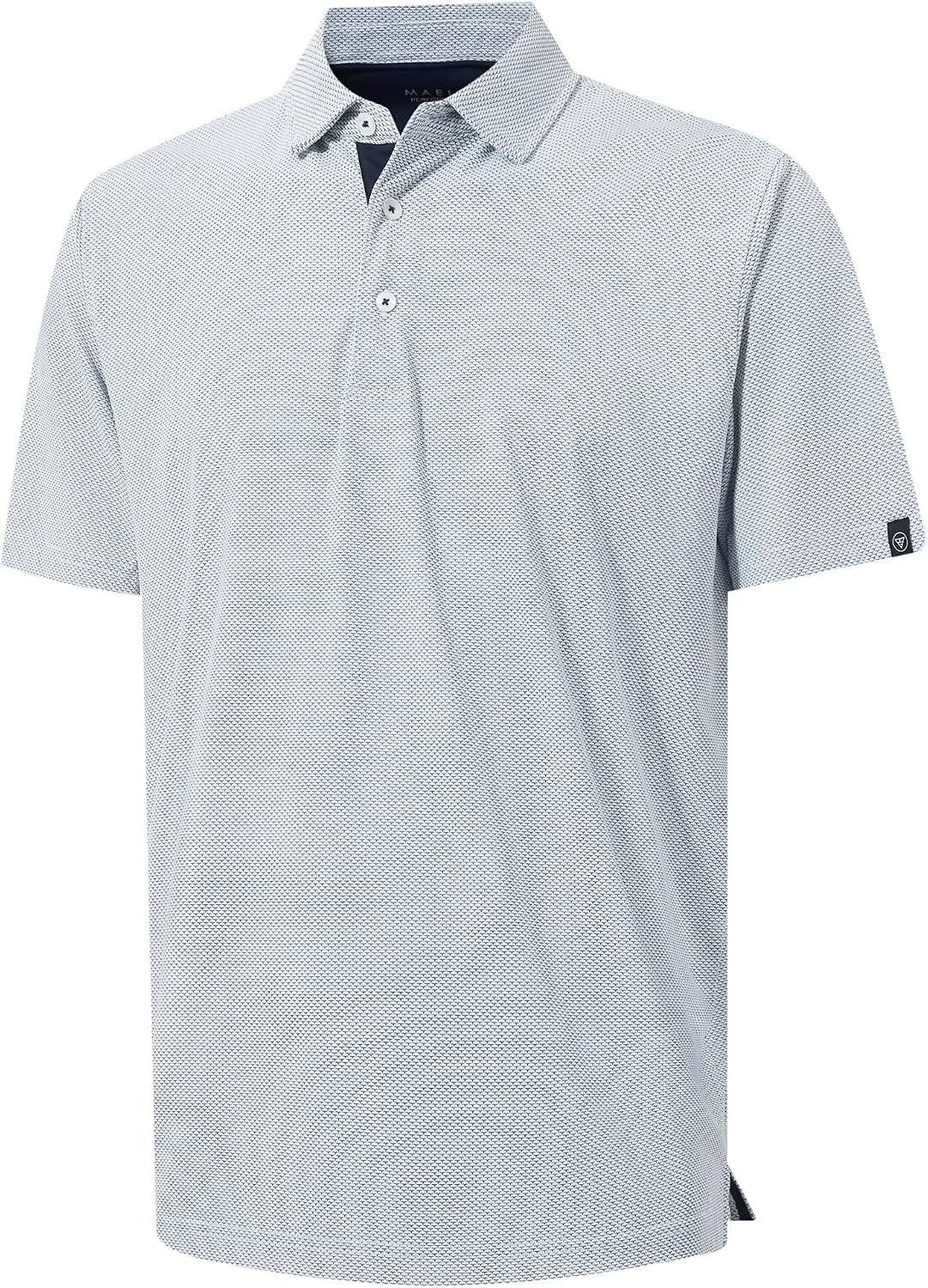 M MAELREG Mens Golf Shirts Short Sleeve Performance Moisture Wicking Dry Fit Collared Jacquard Polo Shirts for Men