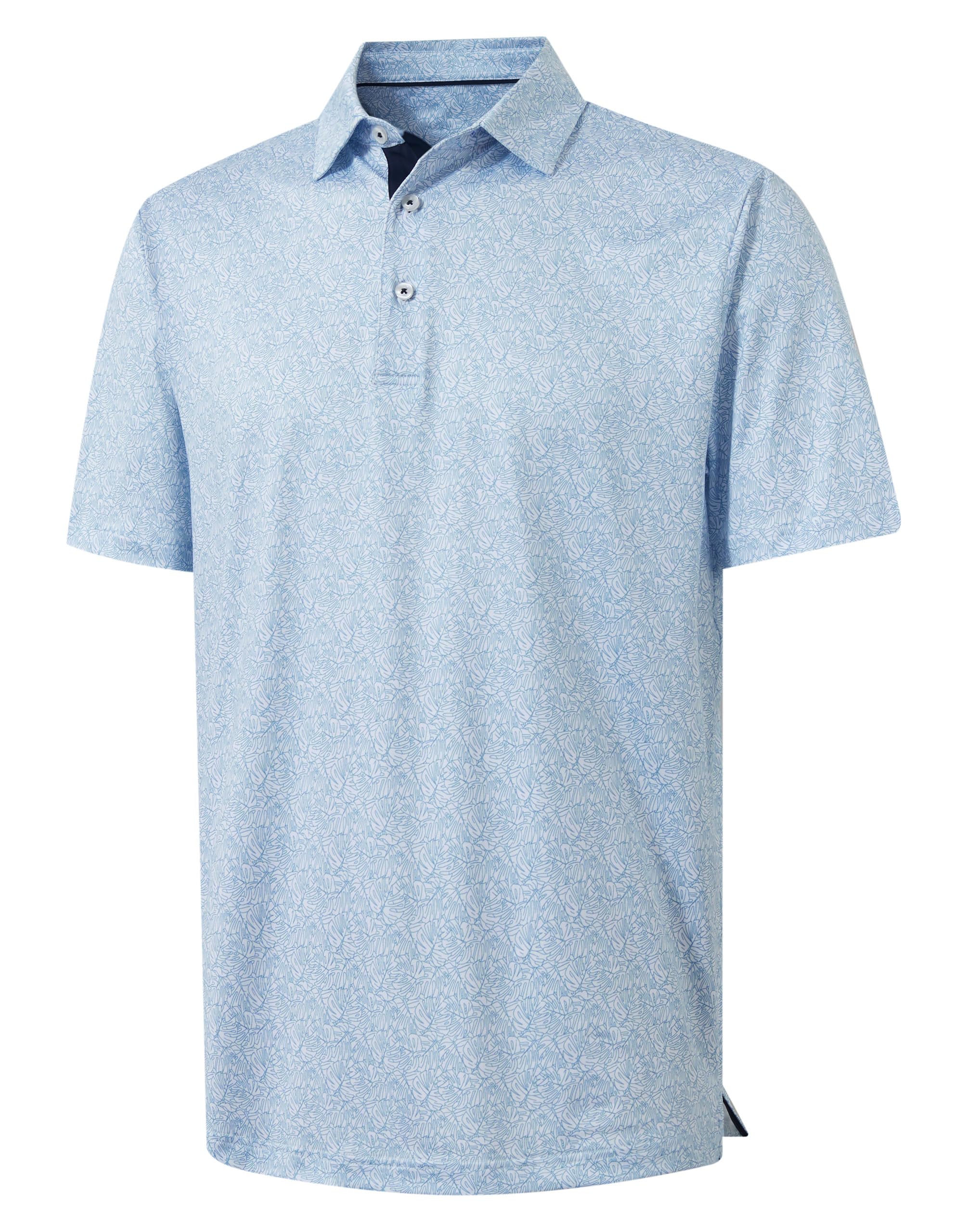 M MAELREG Mens Golf Shirt Print Performance Moisture Wicking Dry Fit Short Sleeve Casual Collared Polo Shirts for Men