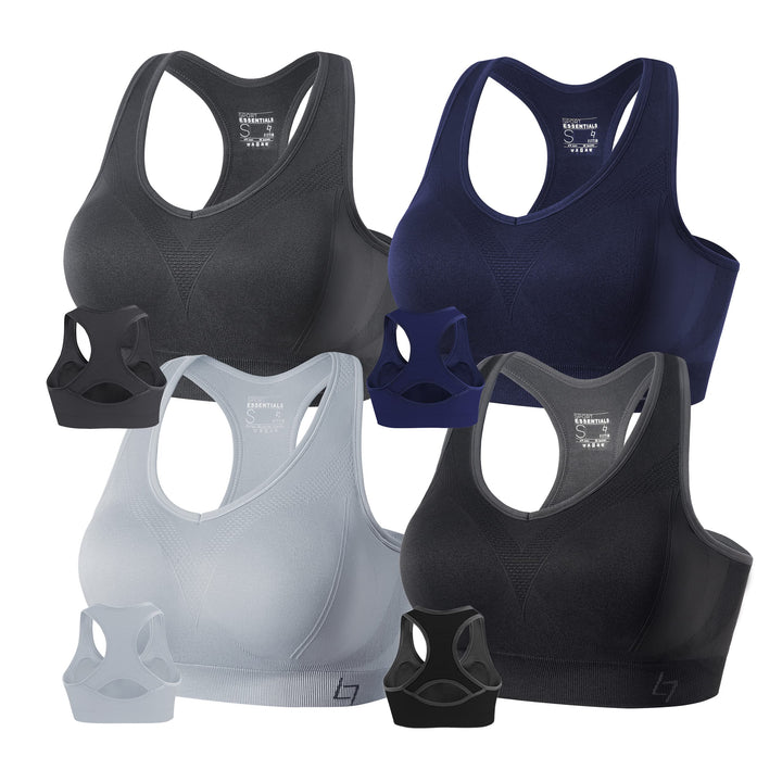 FITTIN Supportive Sports Bra for Large-Bust: 12-Hour Zero-Pressure Comfort | Full Coverage No Spillage Comfortable Fit Padded Racerback Sports Bras for Yoga Gym for C-DDD Cup Plus Size Women