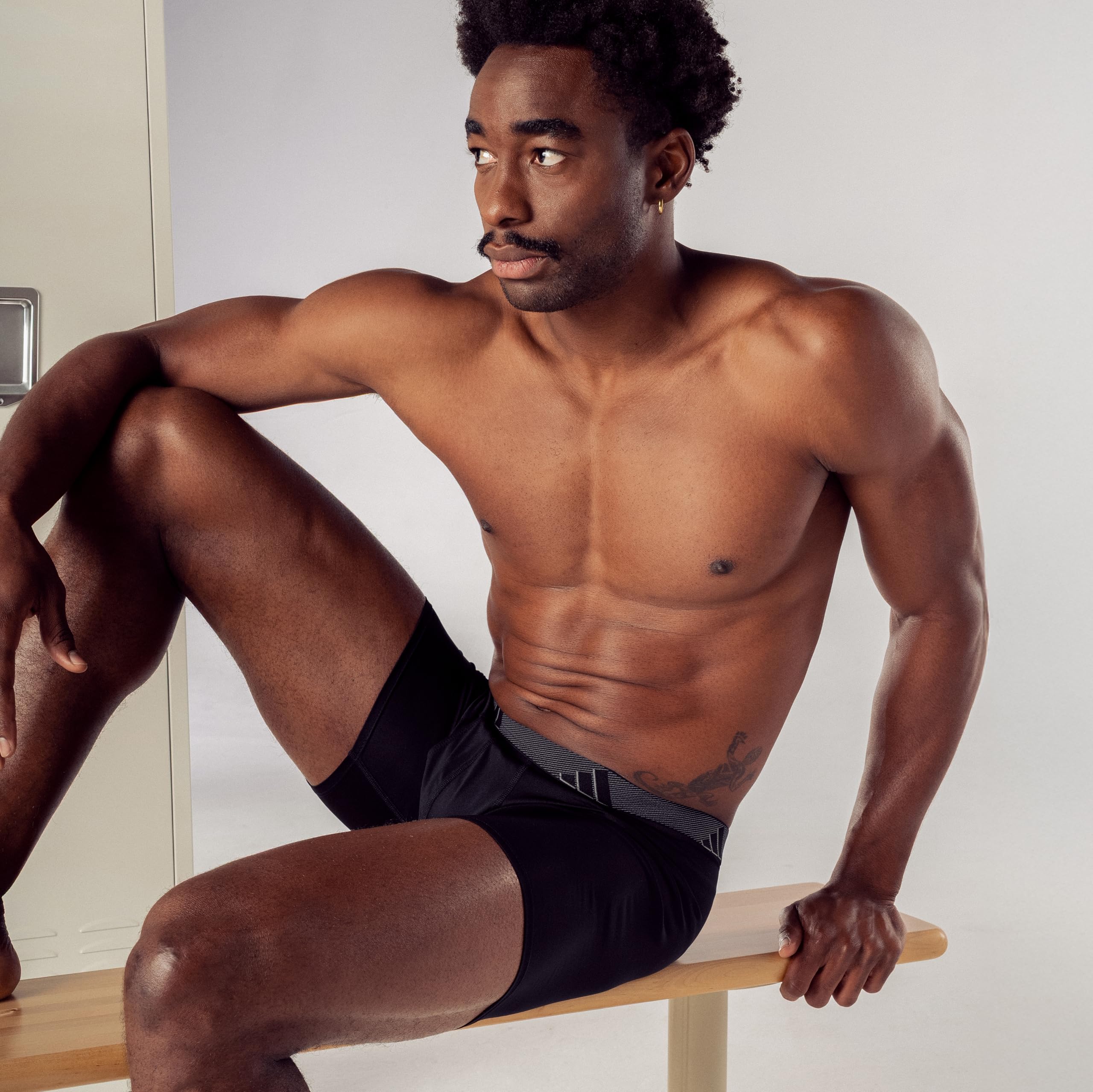 adidas Men's Microfiber Boxer Briefs (3-pack) performance Stretch Moisture-wicking Underwear