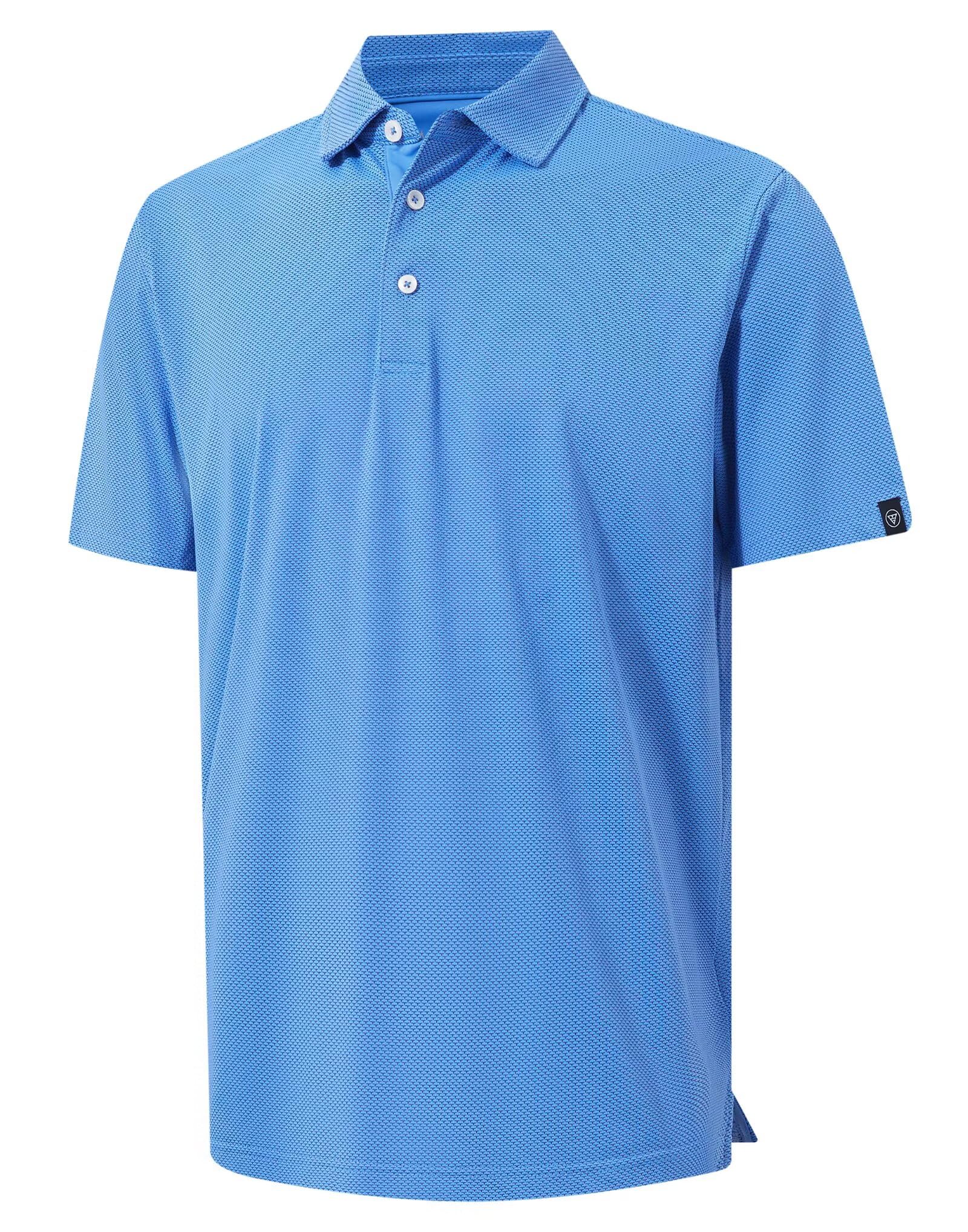 M MAELREG Mens Golf Shirts Short Sleeve Performance Moisture Wicking Dry Fit Collared Jacquard Polo Shirts for Men