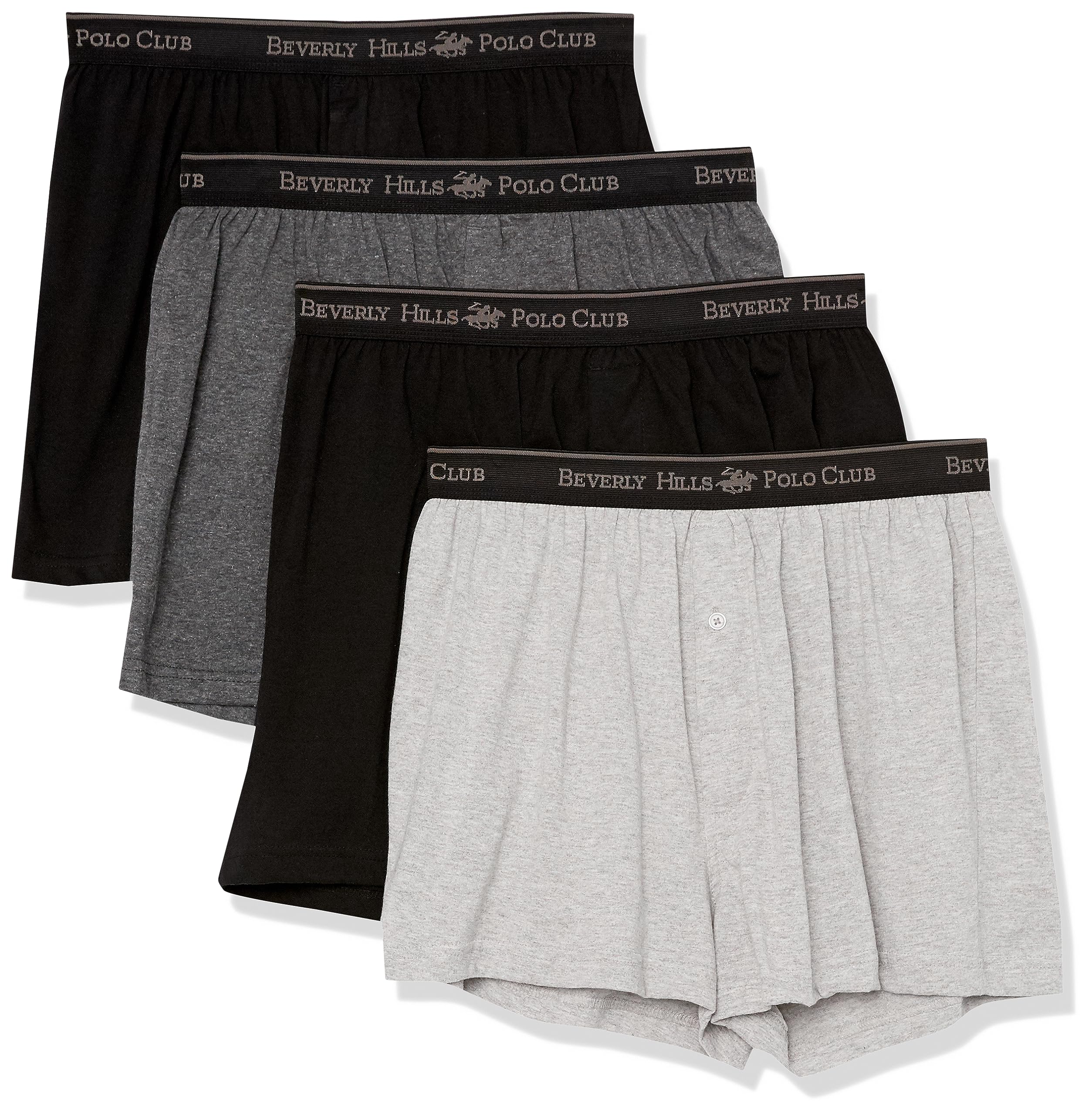 Beverly Hills Polo Club Men's 4 Pack Knit Boxer Short