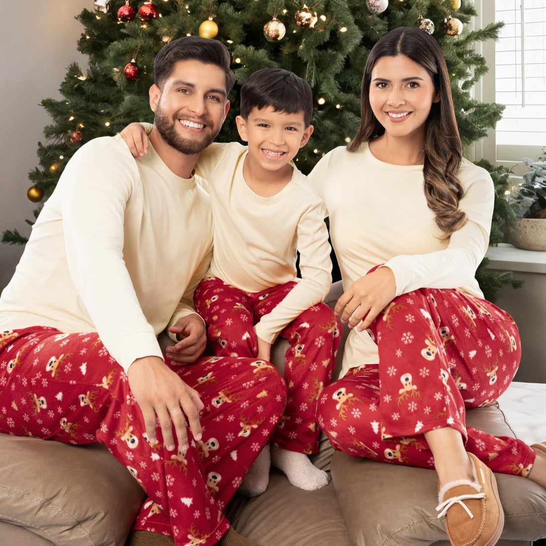 Fruit of the Loom Men Matching Holiday Family Sleep Pajama Set for Women, Men, and Kids