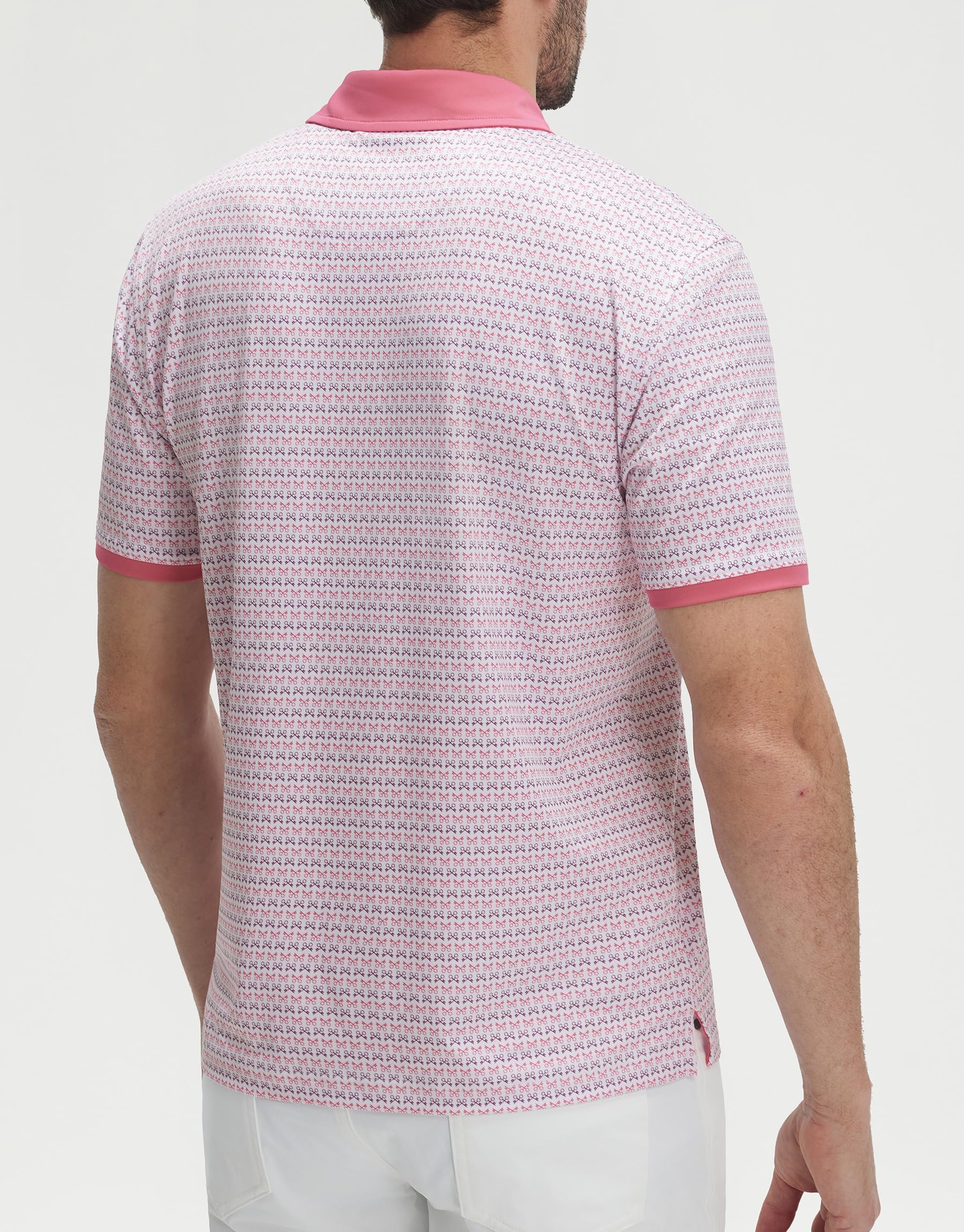 M MAELREG Golf Polo Shirts for Men Dry Fit Performance Lightweight Printing Contrast Collar Mens Golf Shirts Short Sleeve