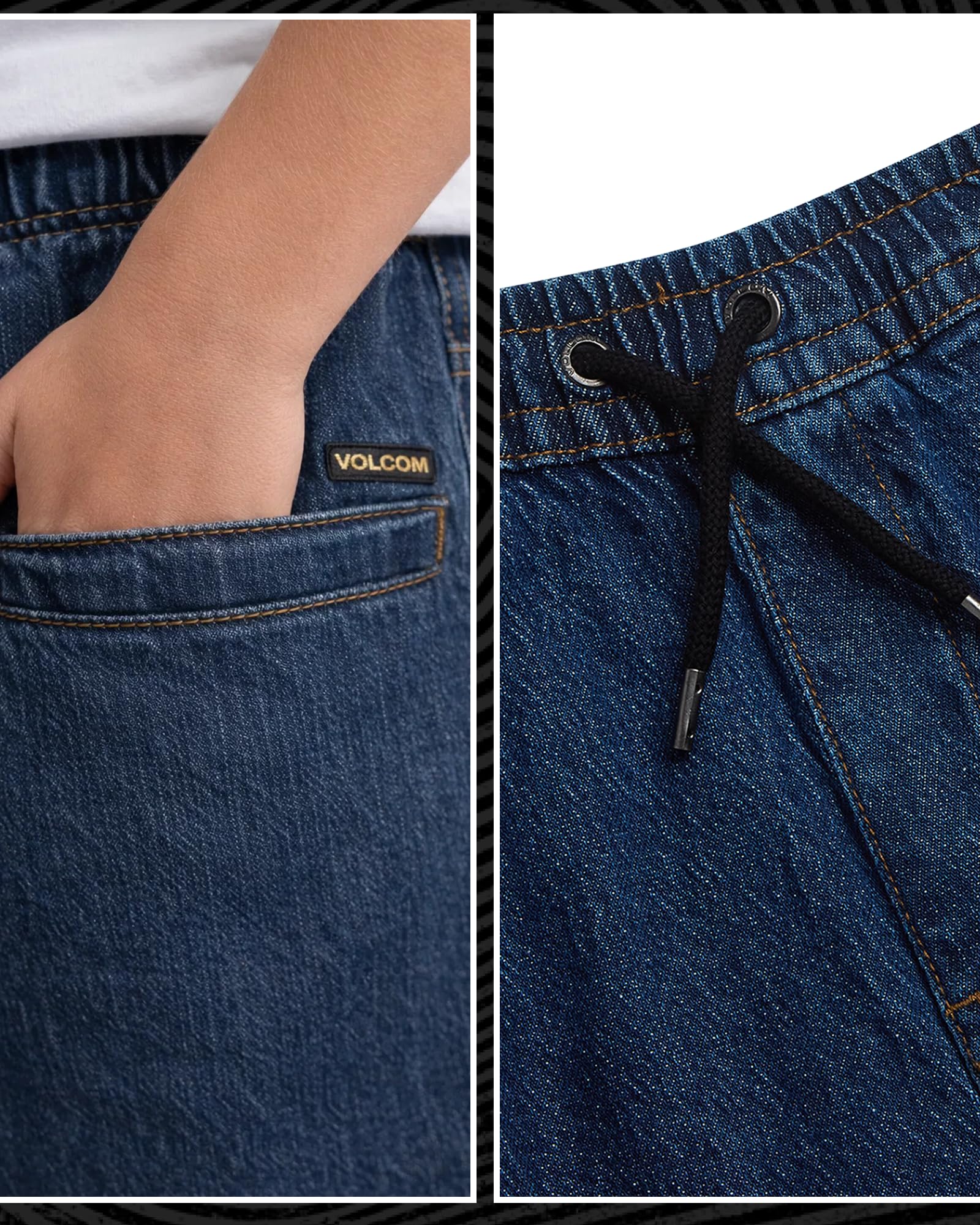 Volcom Boys' Regular Fit Pull-On Denim Jeans, 5-Pocket Style | Relaxed Comfort That Moves with Growing Kids, a Classic Timeless Look for School, Weekends or Everyday Wear