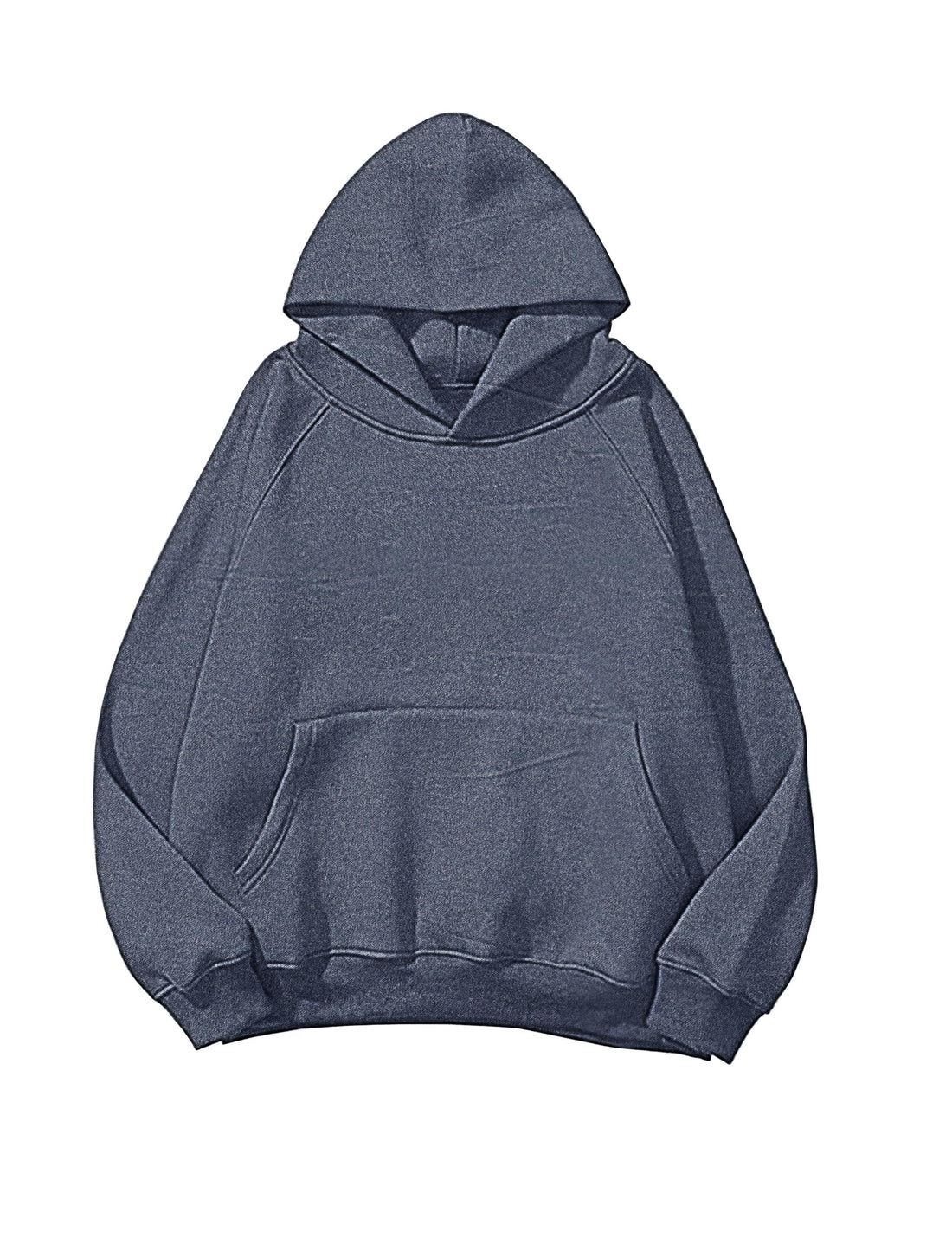 Lauweion Women Solid Basic Fleece Letter Loose Hoodie Sweatshirt Long Sleeve Kangaroo Pocket Drop Shoulder Pullovers Top