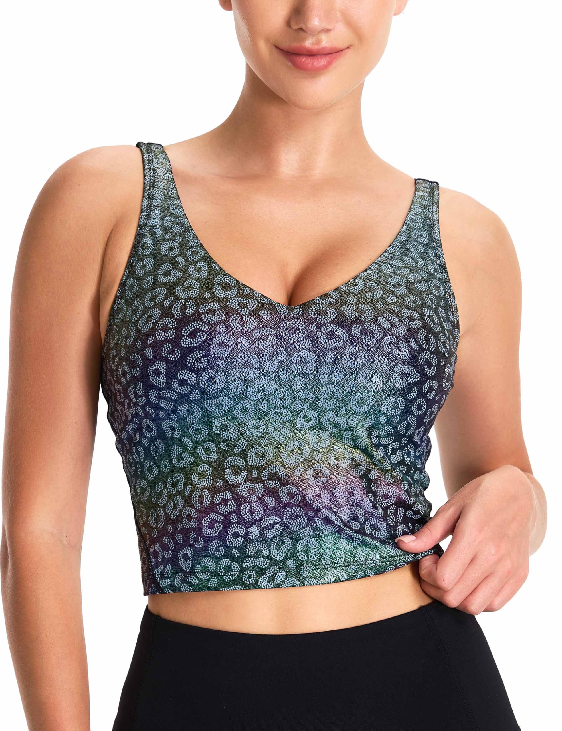 THE GYM PEOPLE Womens' Sports Bra Longline Wirefree Padded with Medium Support