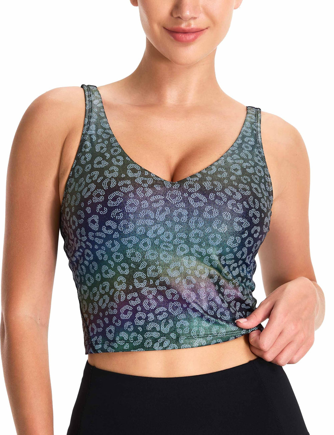 THE GYM PEOPLE Womens' Sports Bra Longline Wirefree Padded with Medium Support