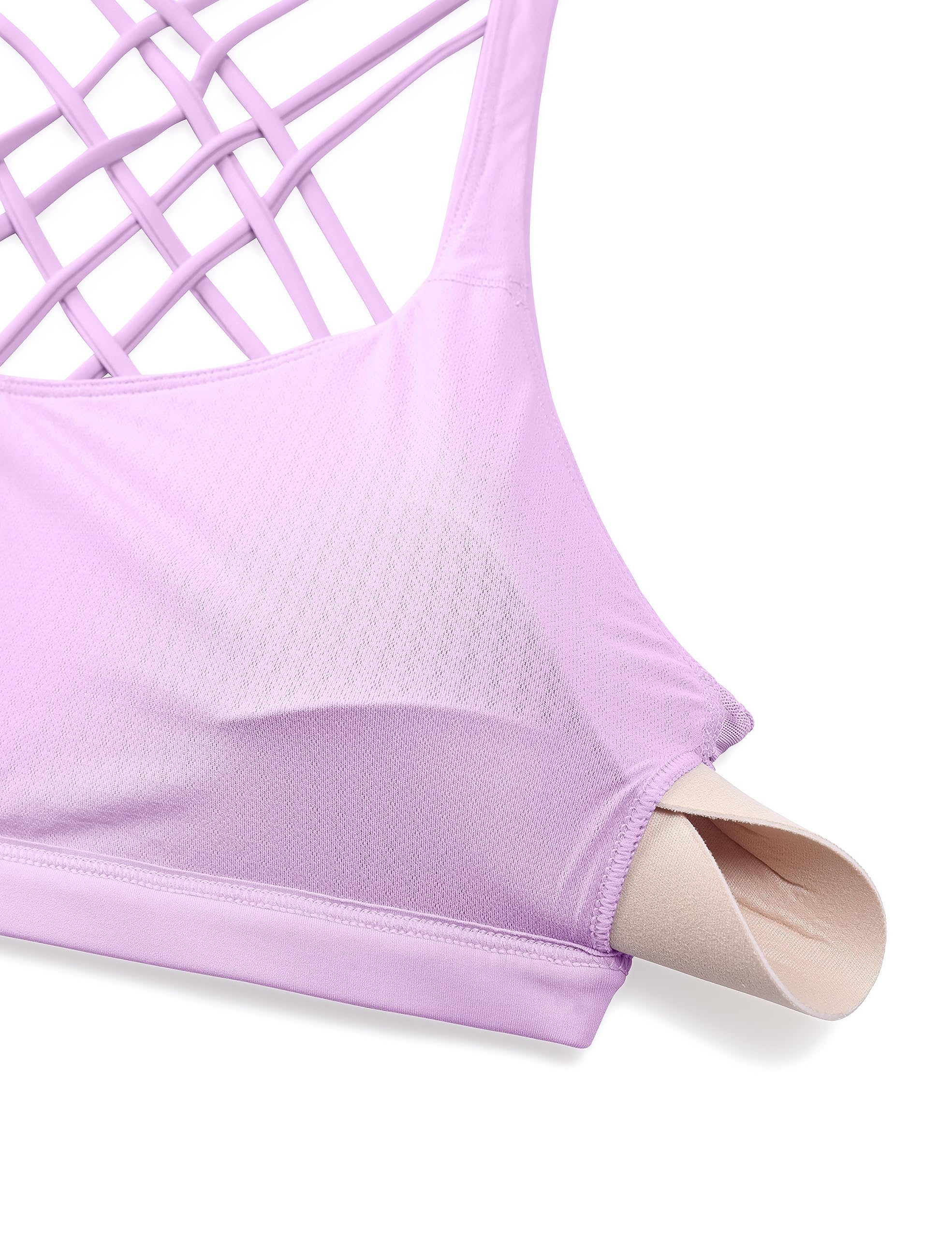 CRZ YOGA Naked Feeling Cross Back Sports Bras | Light Support, Removable Pads, Yoga, Sleek, Strappy, Scoop Neck, for Women