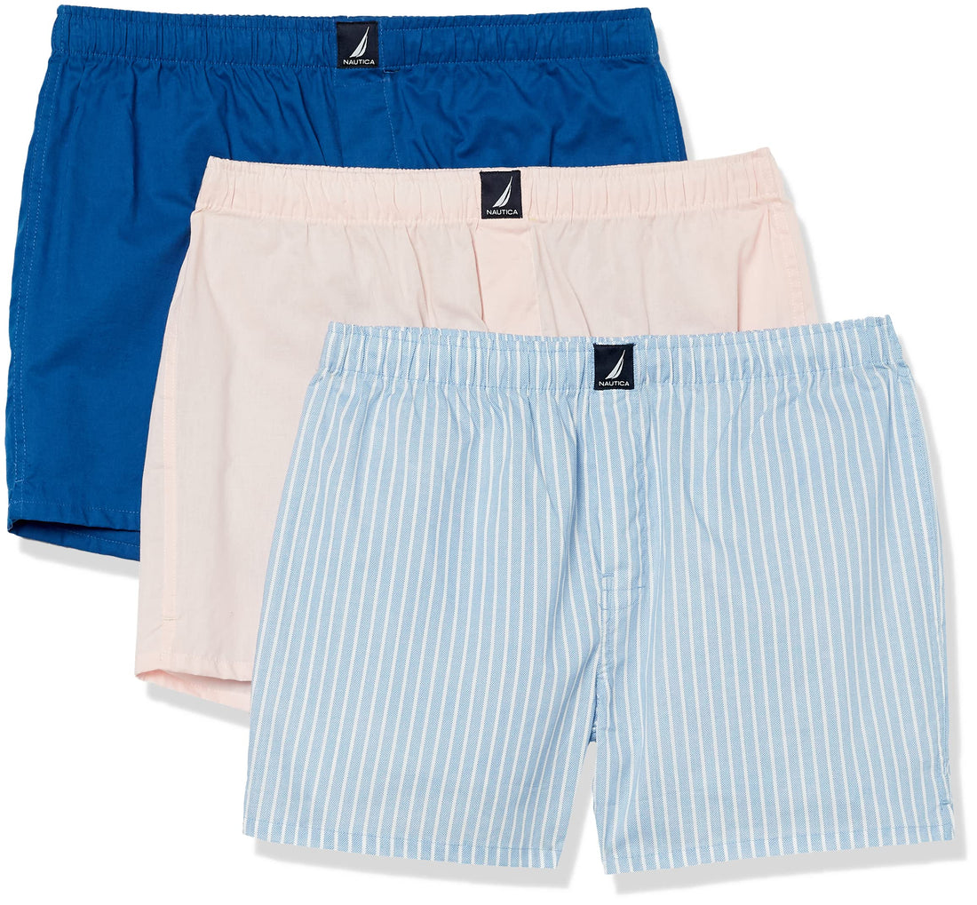 Nautica Men's Classic Cotton 3-Pack Woven Boxers
