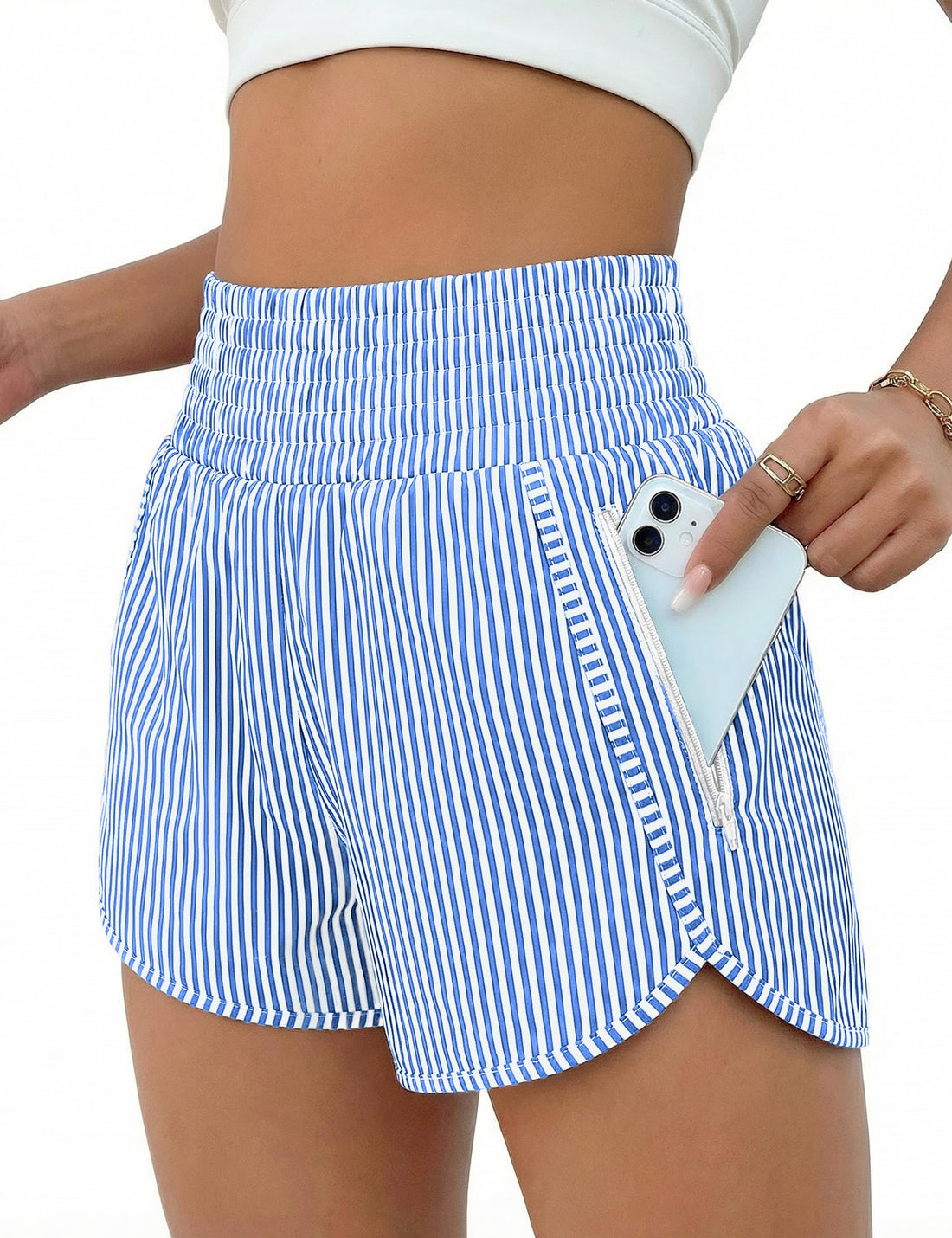 BMJL Women's Athletic Shorts High Waisted Running Short Pocket 2.5" Sporty Shorts Gym Workout Shorts