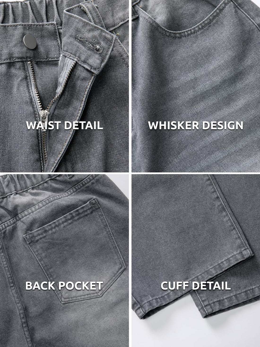 Baggy Hip Hop Jeans for Men Wide Leg Skater Denim Pants Casual Loose Fit Long Trousers