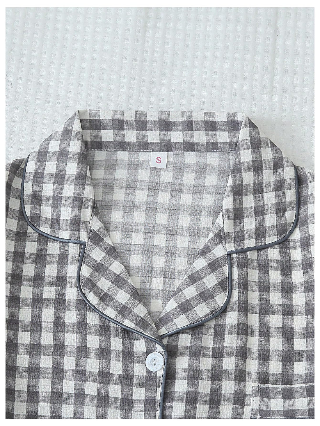 Verdusa Pajamas Sets 2 Piece Gingham Cute Button Down Shirts with Shorts