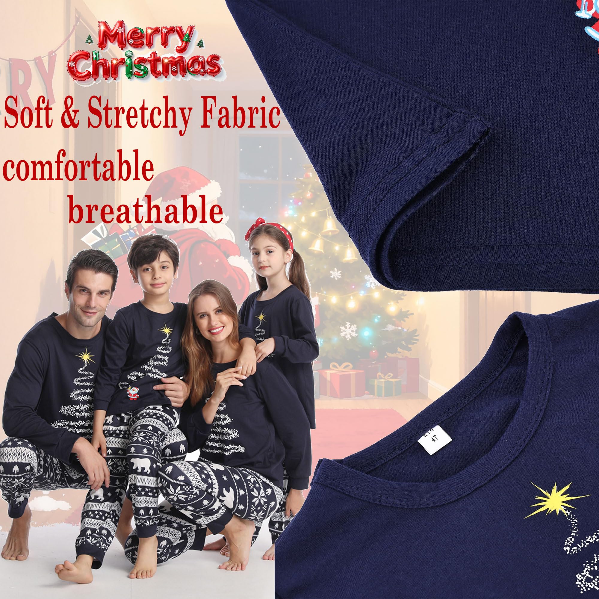 Family Christmas Pajamas Matching sets,Matching Christmas Pajamas Set for family,Womens Sleepwear, Xmas PJS Set