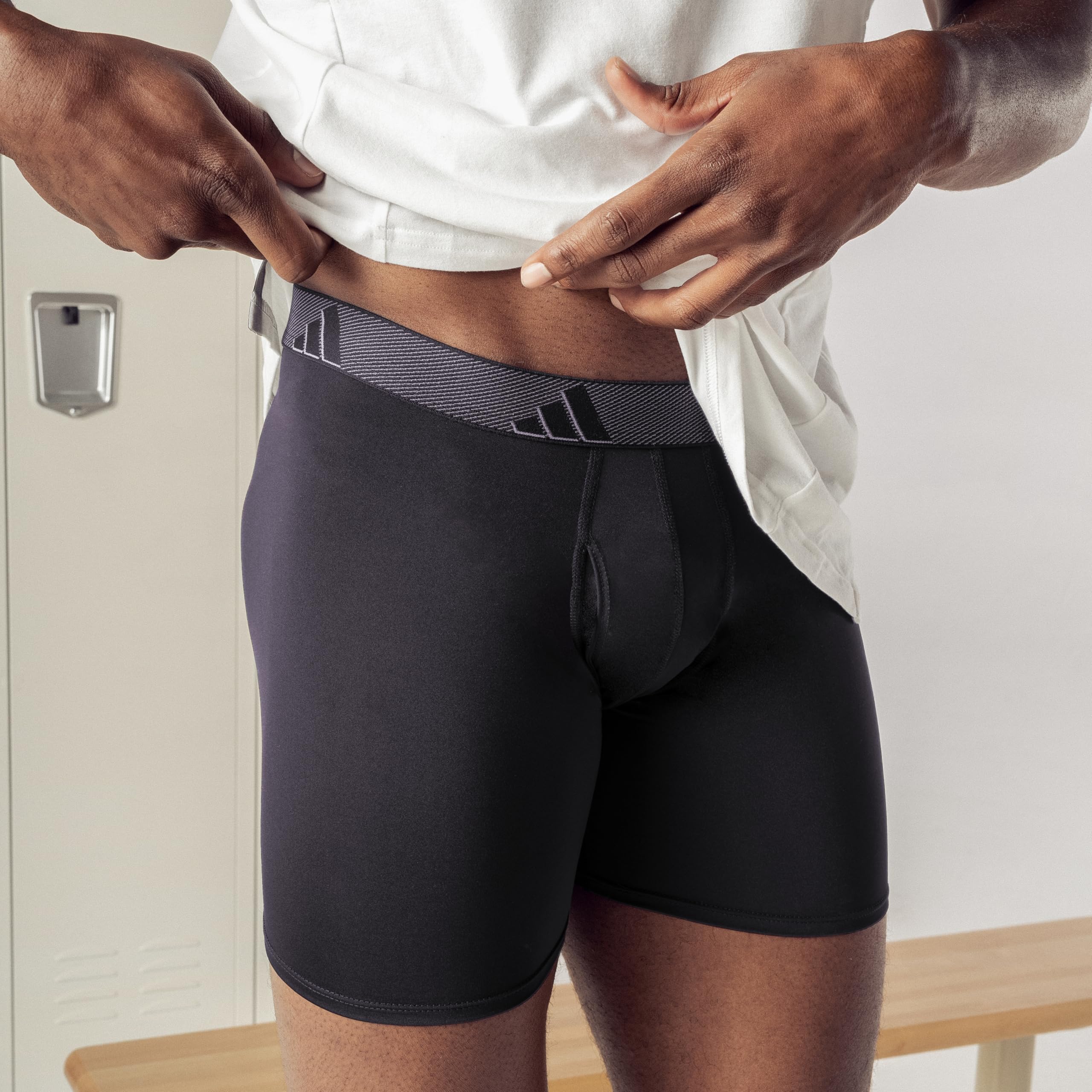 adidas Men's Microfiber Boxer Briefs (3-pack) performance Stretch Moisture-wicking Underwear
