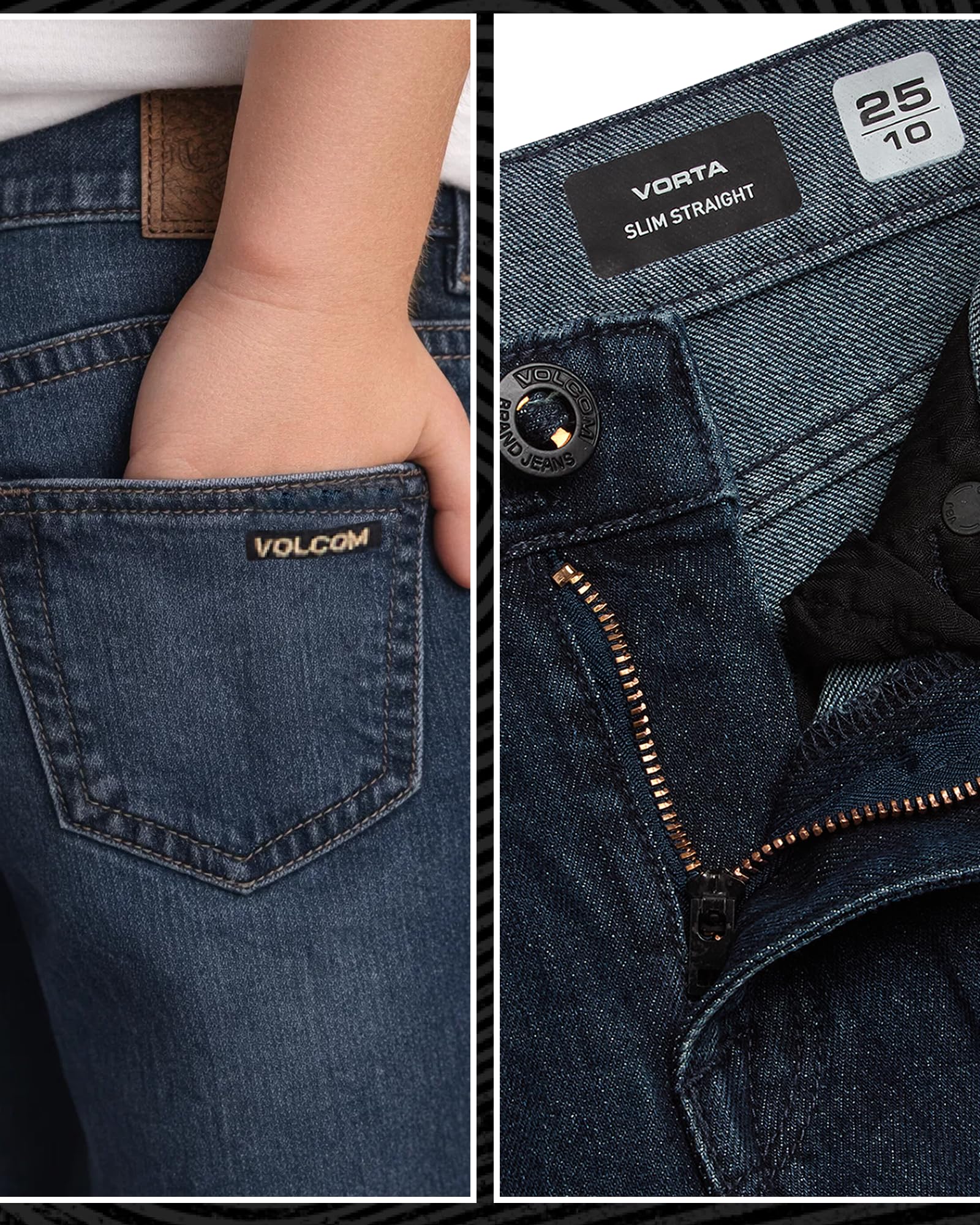 Volcom Boys' Regular Fit Pull-On Denim Jeans, 5-Pocket Style | Relaxed Comfort That Moves with Growing Kids, a Classic Timeless Look for School, Weekends or Everyday Wear