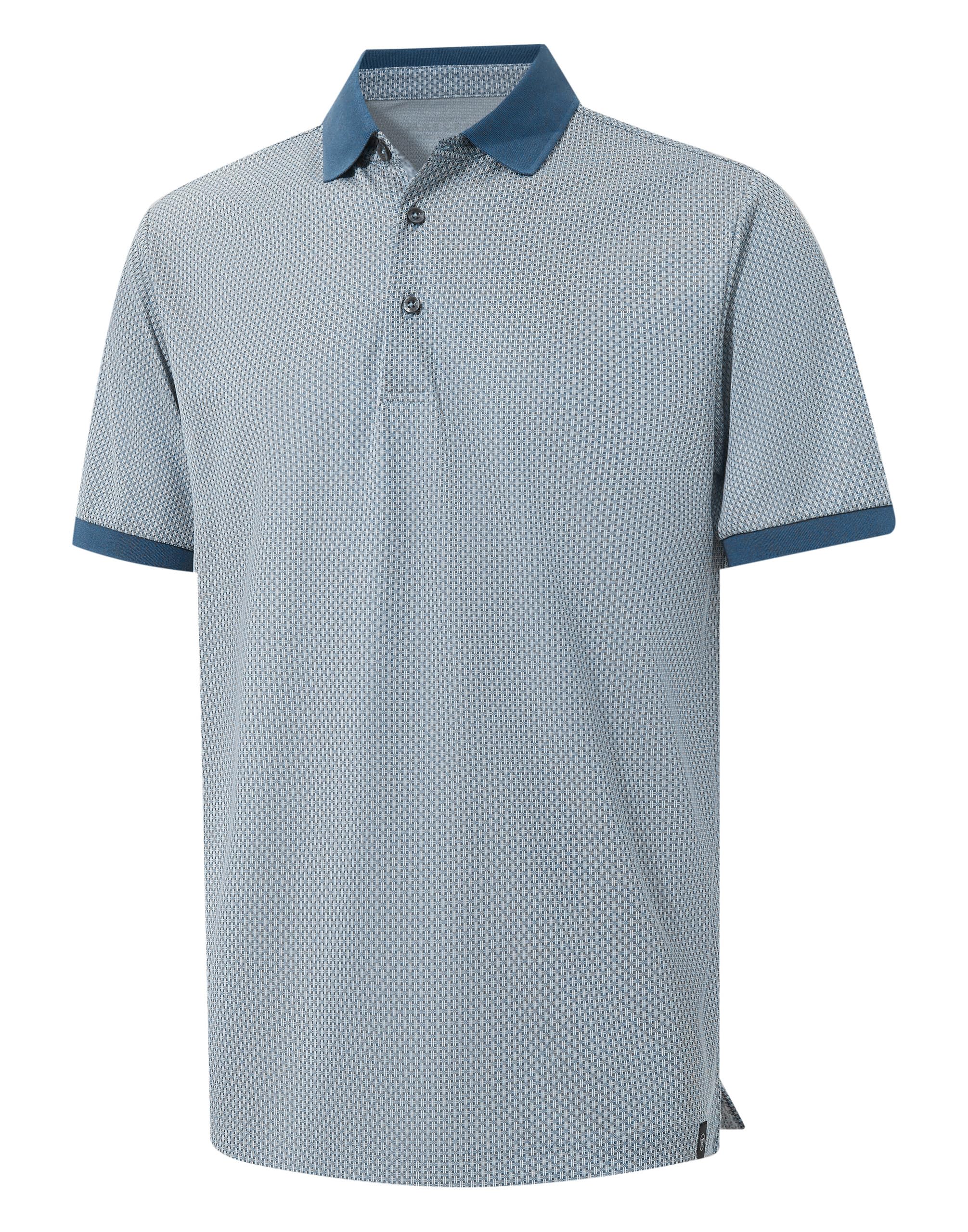 M MAELREG Mens Golf Polo Shirts Jacquard Ribbed Collar Performance Moisture Wicking Dry Fit Short Sleeve Golf Shirts for Men