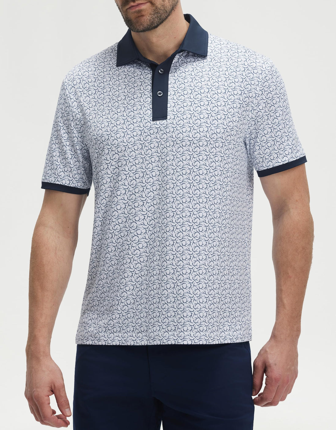 M MAELREG Golf Polo Shirts for Men Dry Fit Performance Lightweight Printing Contrast Collar Mens Golf Shirts Short Sleeve