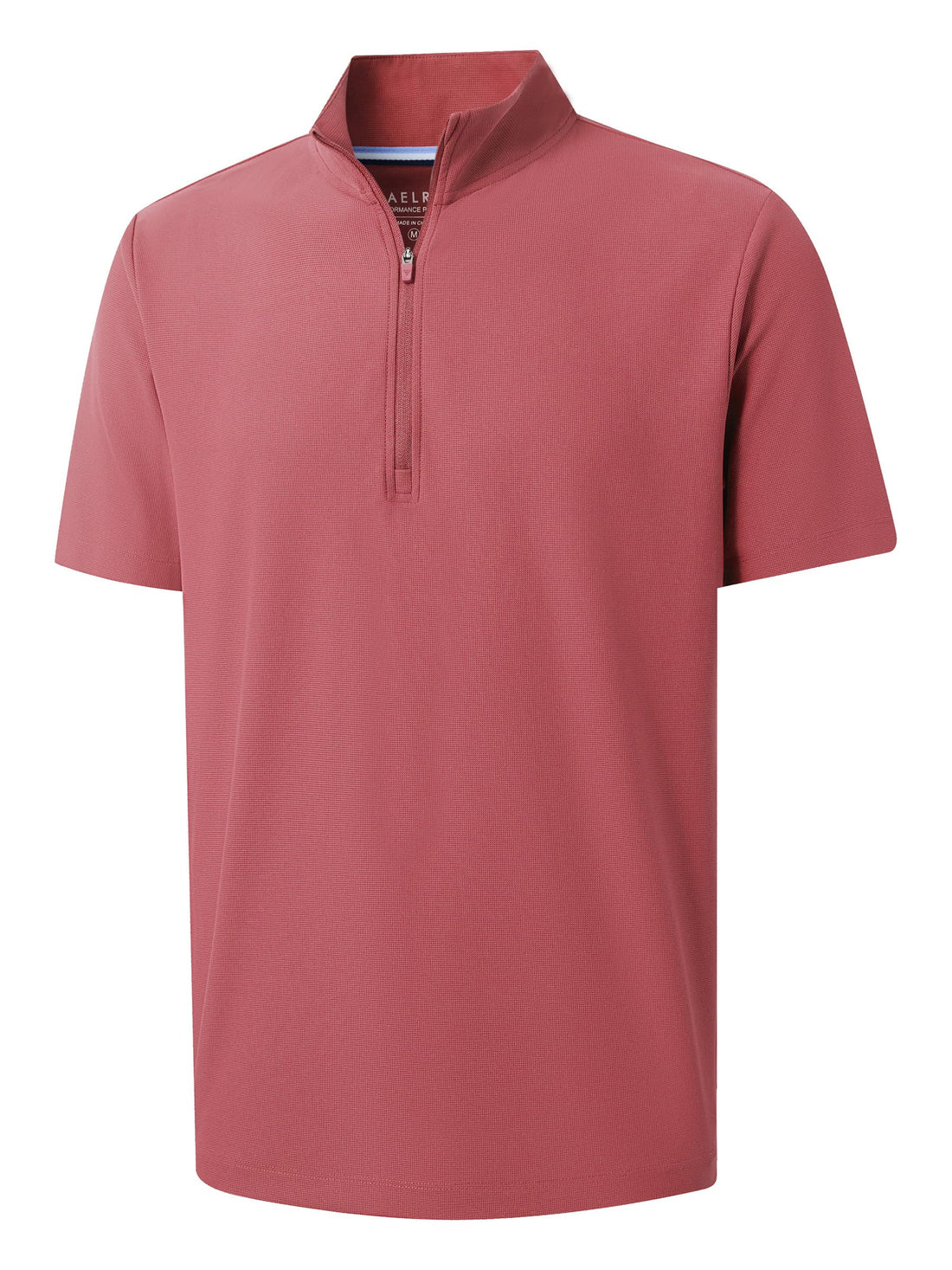 M MAELREG Golf Shirt for Men Zipper Waffle Texture Moisture Wicking Dry Fit Collared Lightweight Mens Polo Shirt Short Sleeve