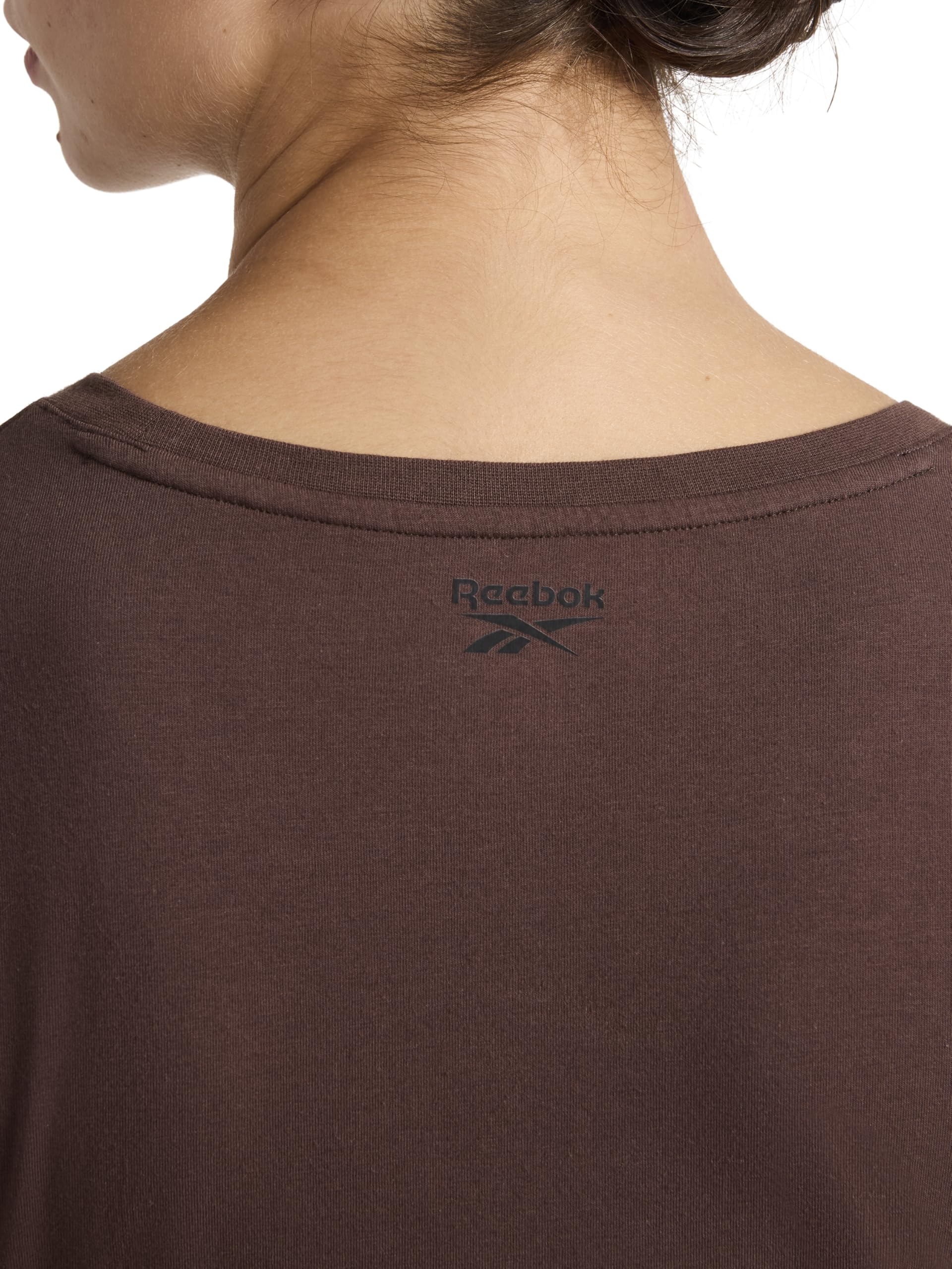 Reebok Women's Embroidery Hit Graphic Crewneck T-Shirt, Standard Fit, Lightweight Stretch Cotton Fabric