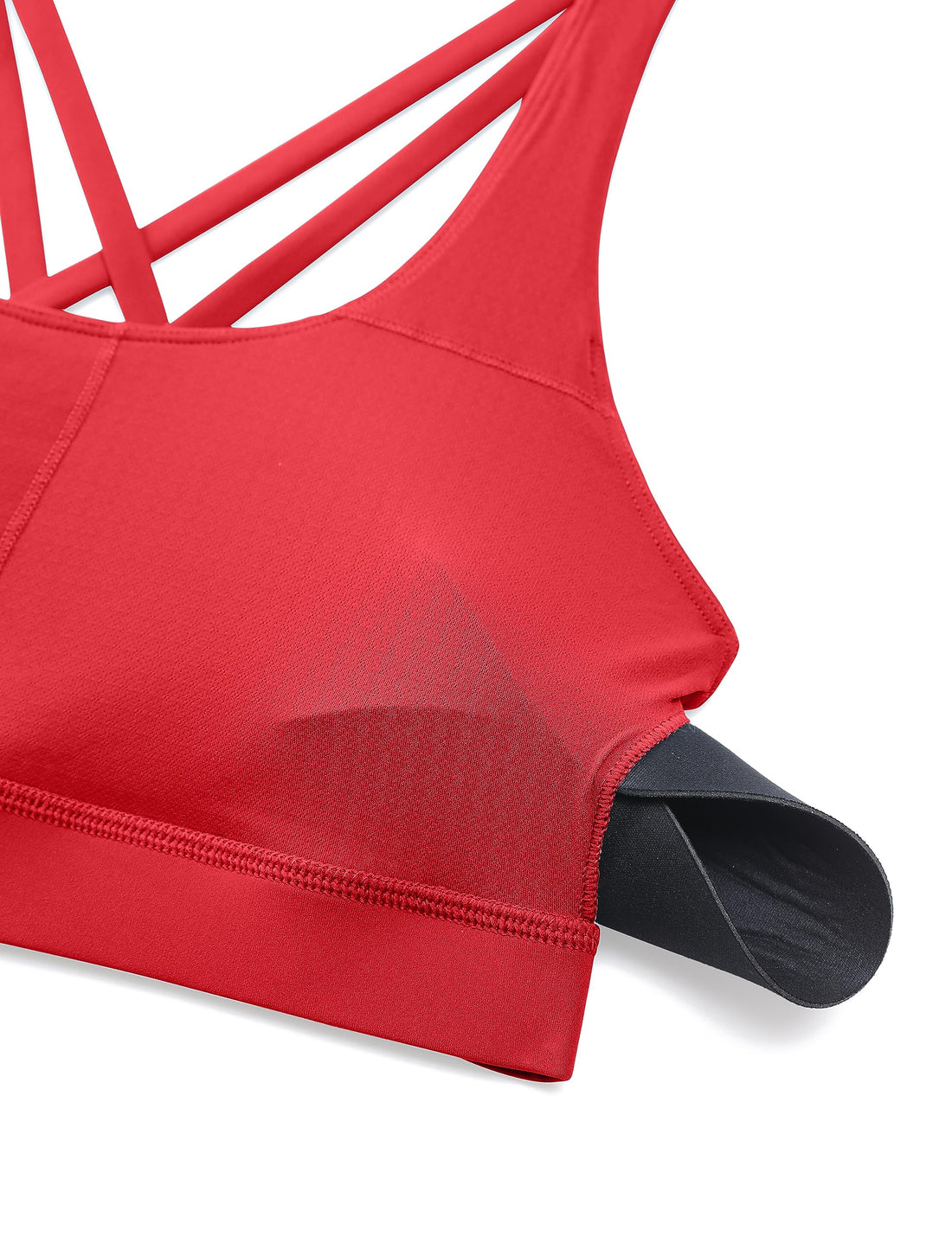 CRZ YOGA Naked Feeling Strappy Sports Bras | Medium Support, Removable Pads, Yoga, Sleek, Scoop Neck, for Women