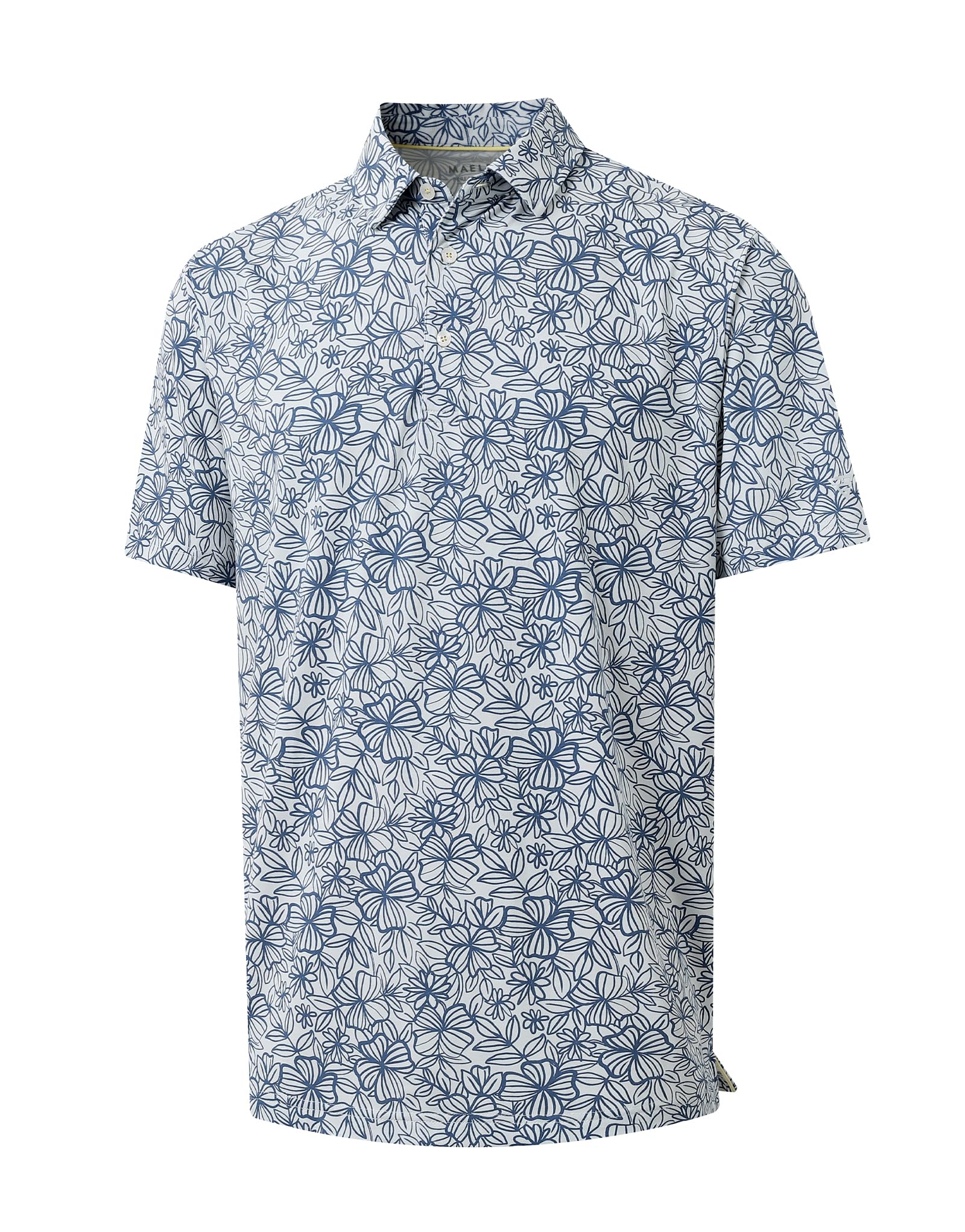 M MAELREG Golf Shirts for Men Print Performance Moisture Wicking Dry Fit Heather Stripe Collared Mens Polo Shirt Short Sleeve