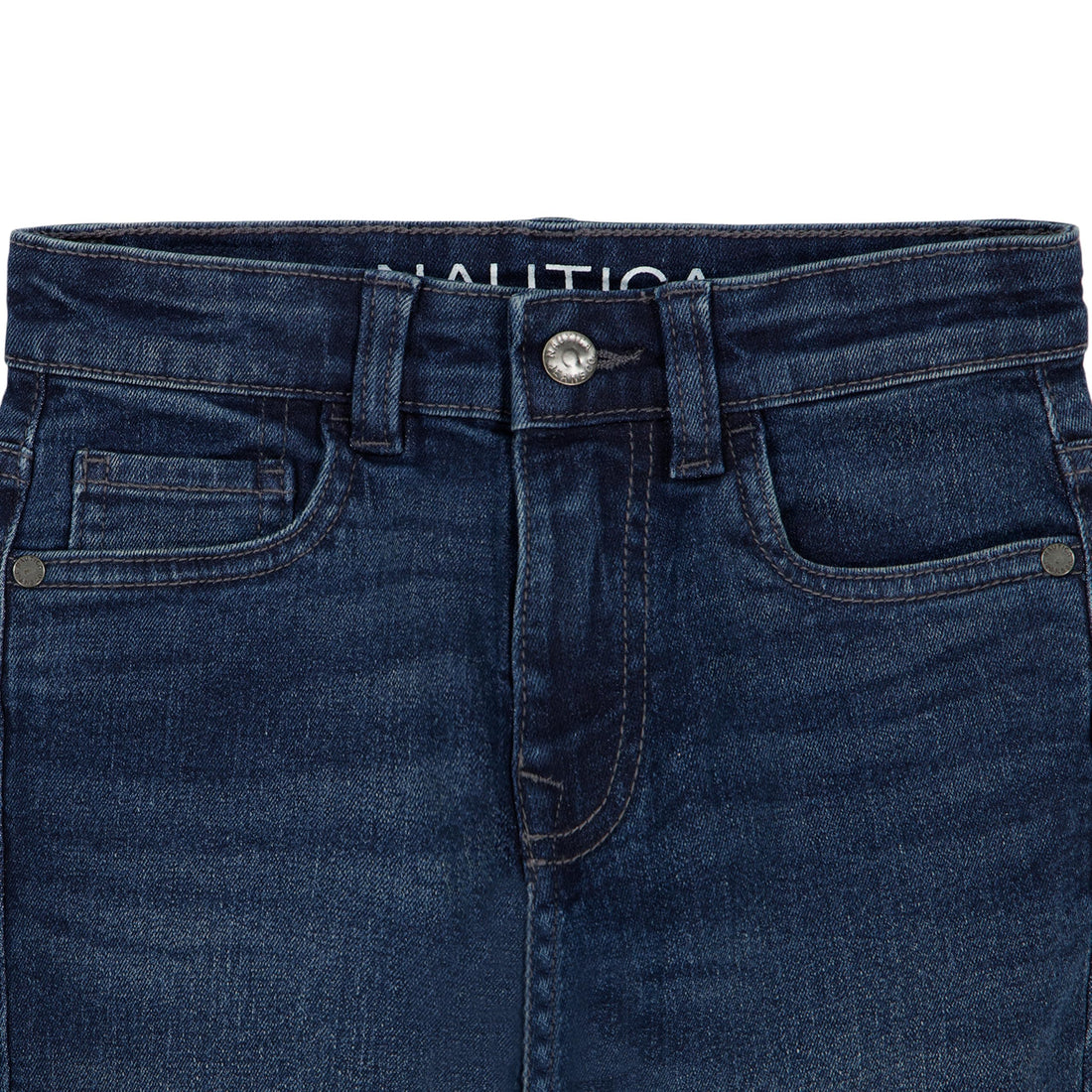 Nautica Boys' Classic Fit Straight Leg Denim Jeans, 5-Pocket Style, Zipper Fly & Button Closure