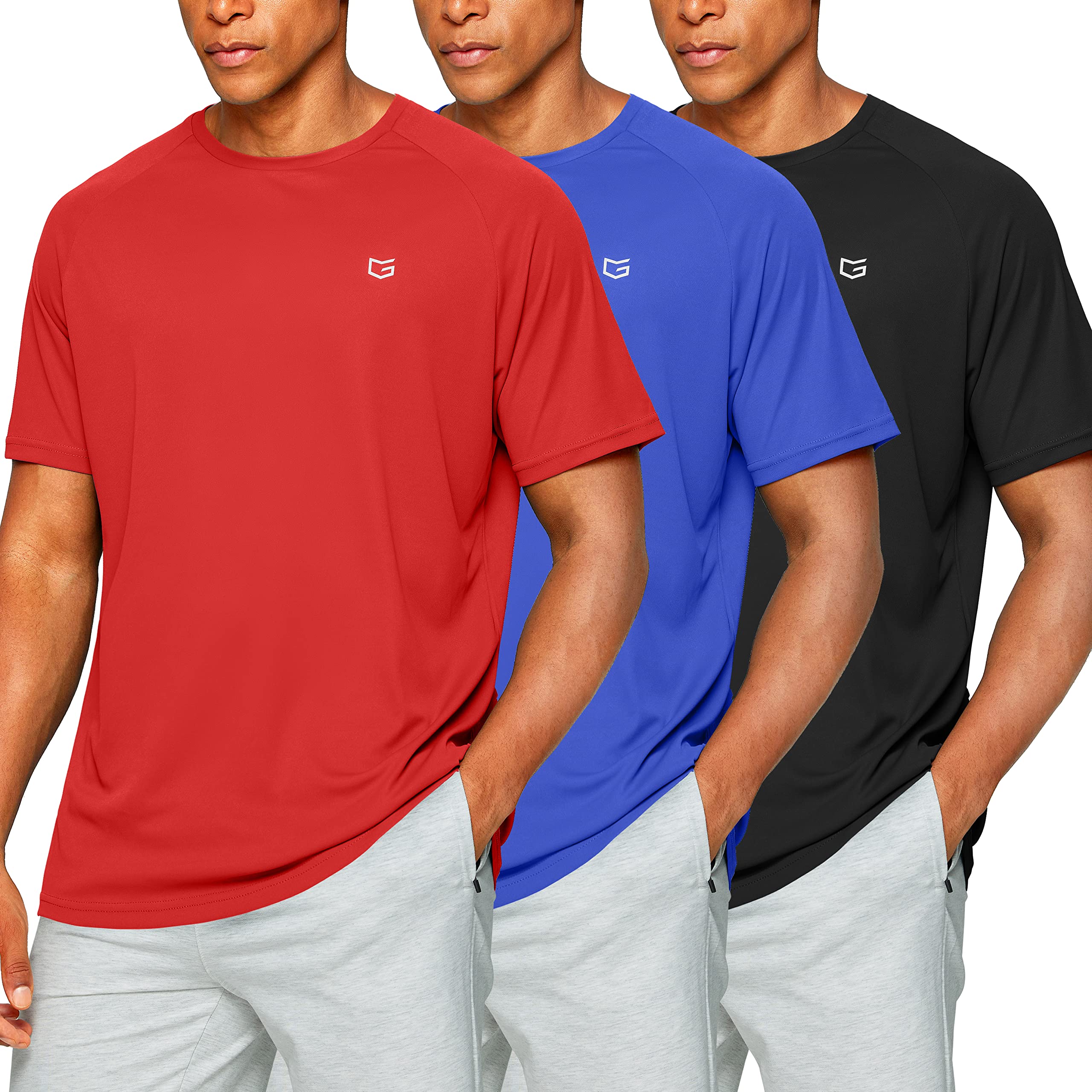 G Gradual Men's Workout Quick Dry T-Shirts Short Sleeve Lightweight Cooling Gym Shirts Tee for Running, Beach, Hiking